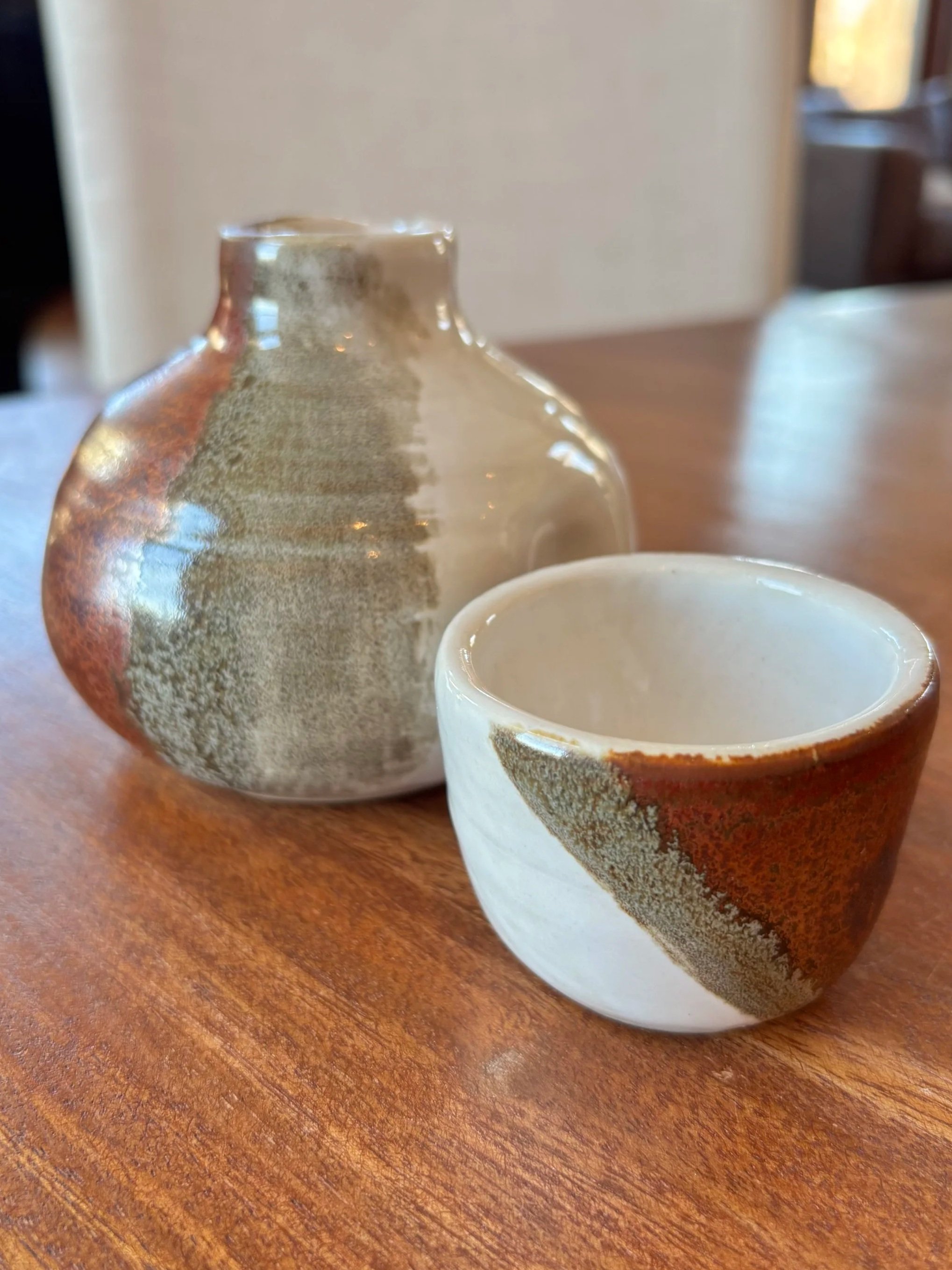 Copper Bottom Sake Jar and Cup