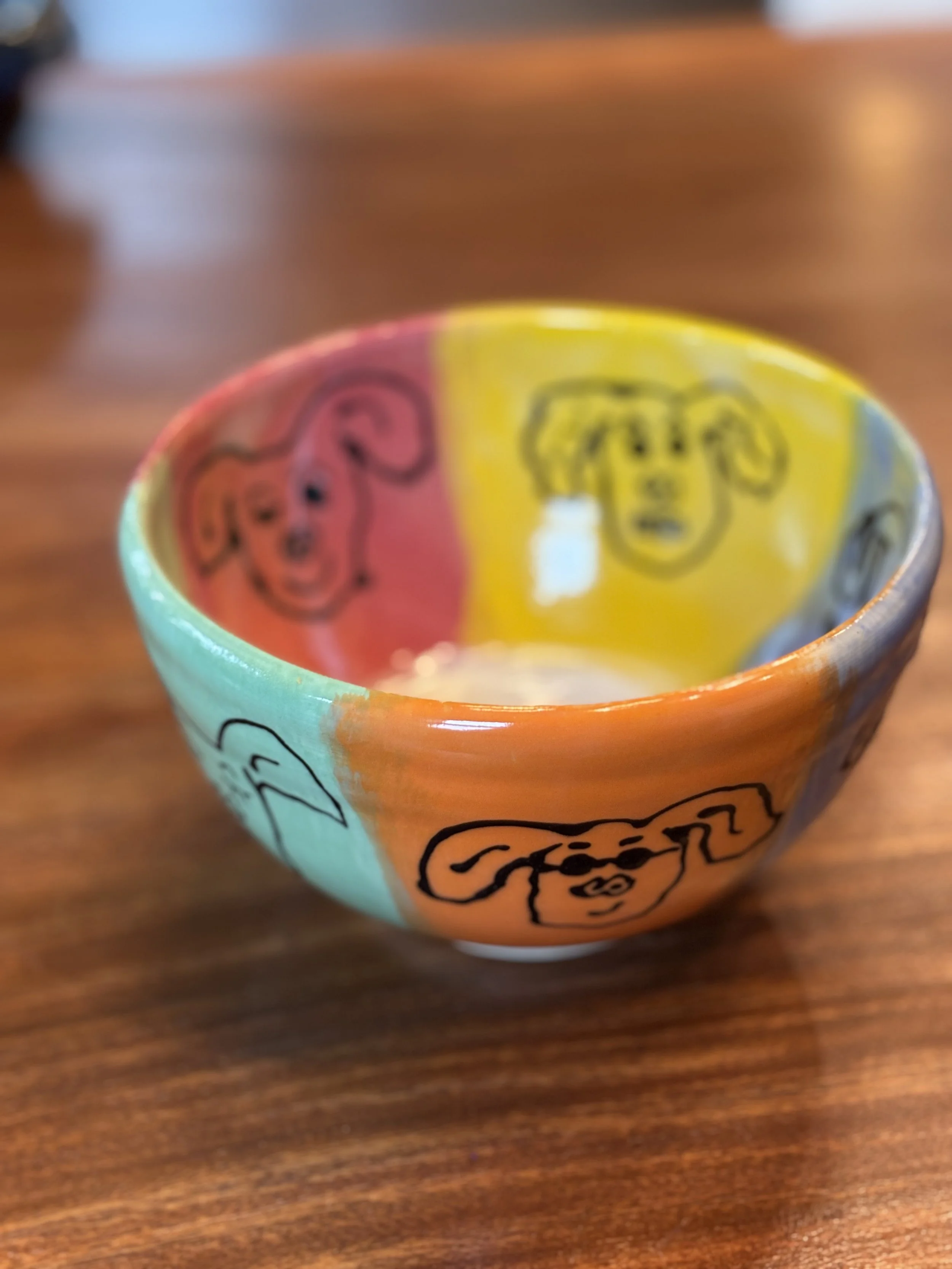 Pigs bowl. Often mistaken for dogs. 