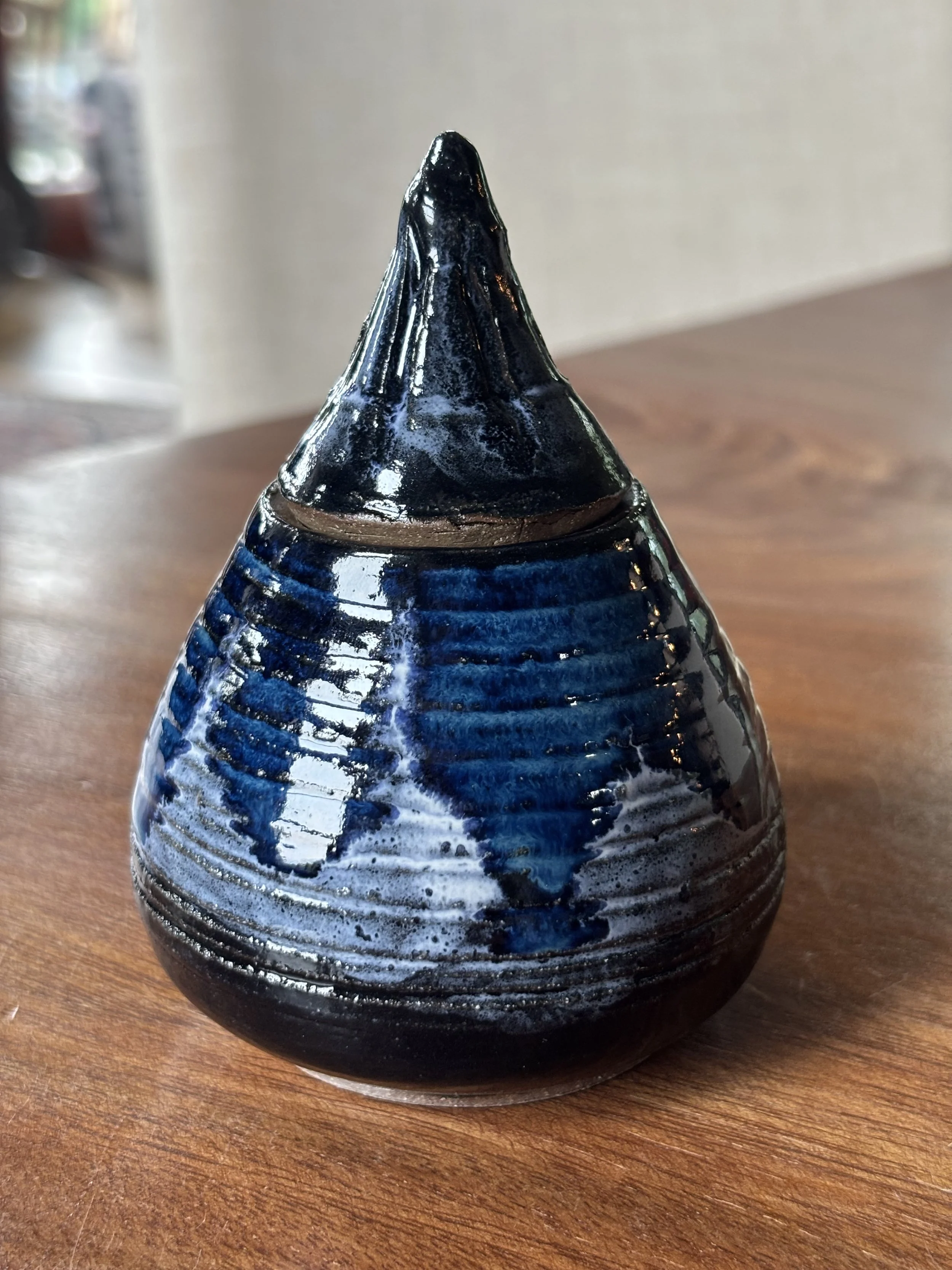 Black and Blue Teardrop Jar