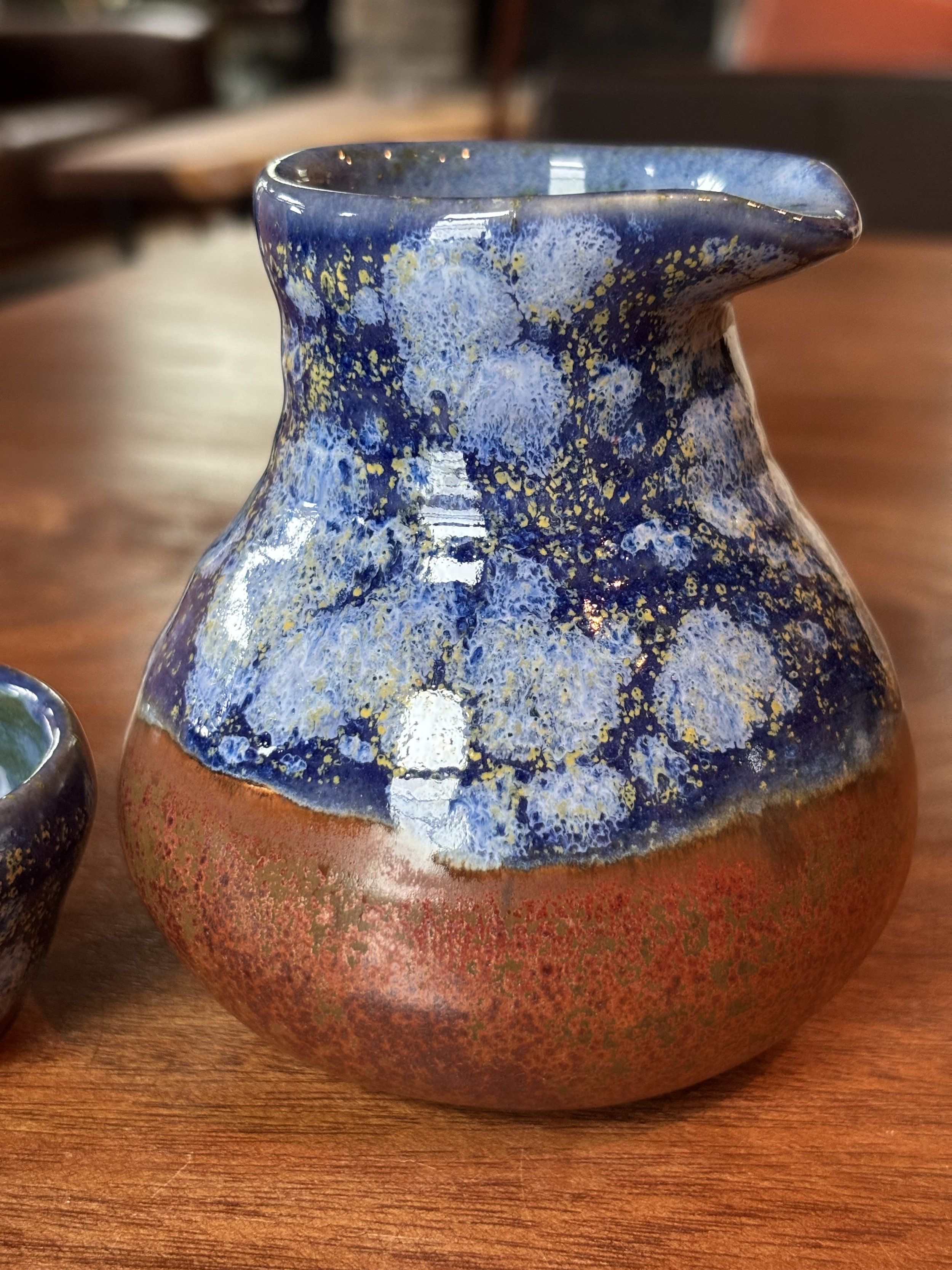 Blue and Copper Sake Set