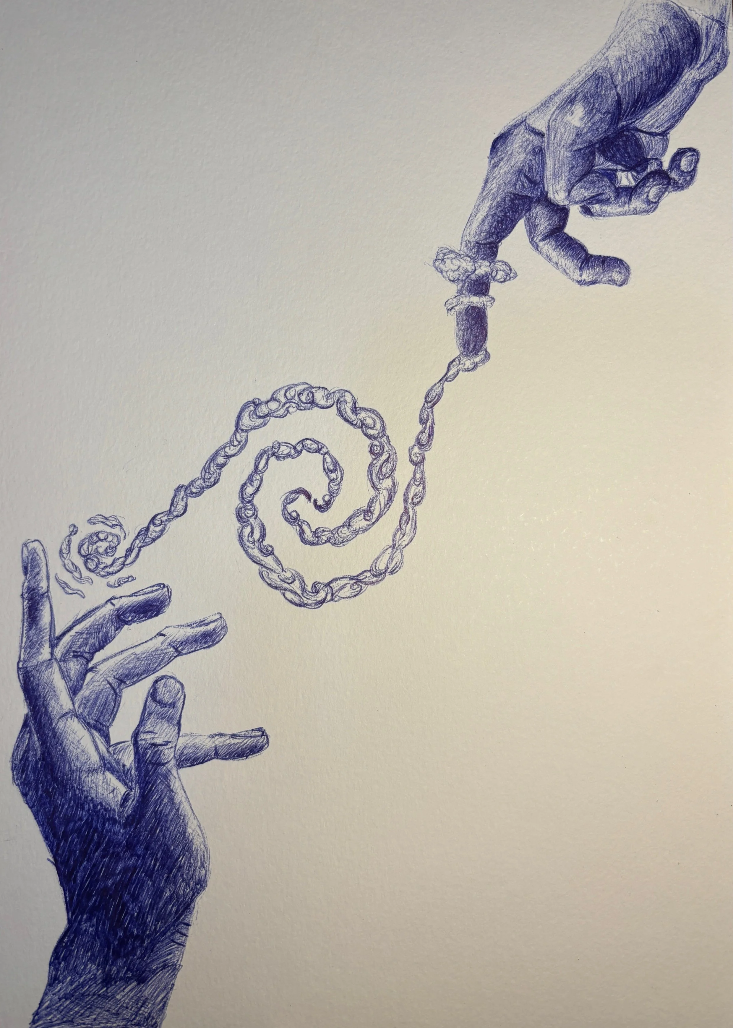 Hand Sketch
2024
Ballpoint pen
10 x 7 in
This is a drawing from my sketchbook, playing around with using a ballpoint pen and drawing hands. Through these two hands, I hoped to communicate the ideas of connection and wonder.