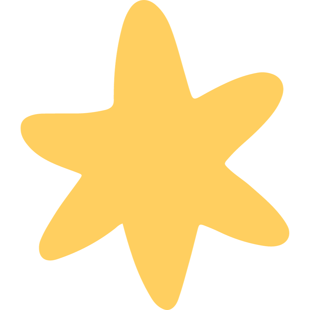 Yellow starfish with five arms on a black background