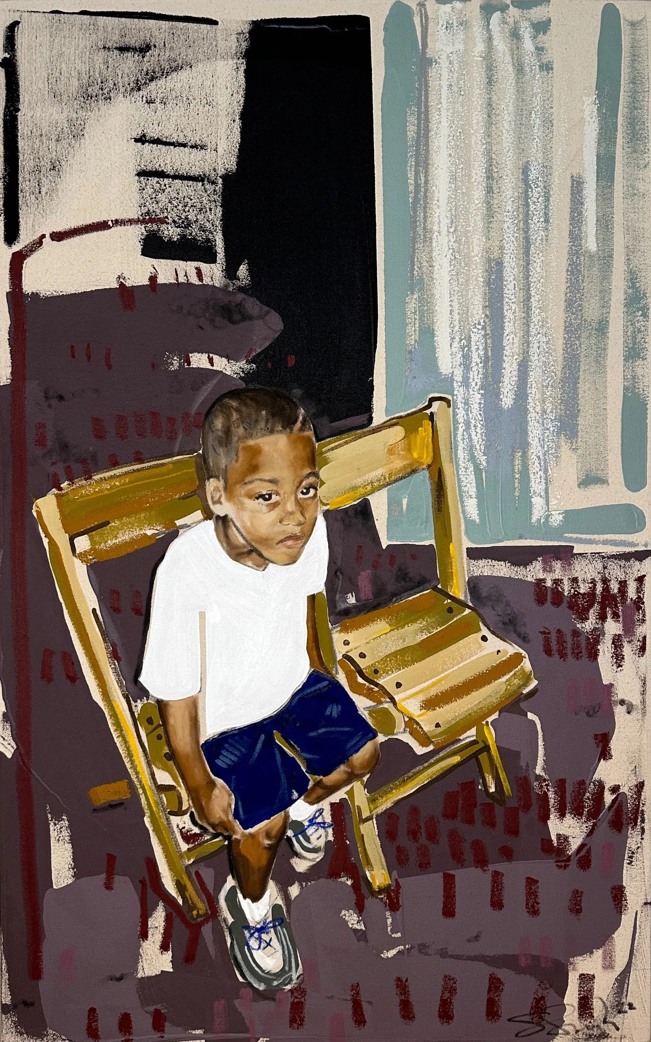 Seated boy.
Shiloh Smith (2022)
Acrylic, Oil on Canvas
48 × 30 inches

SB-SS-2022