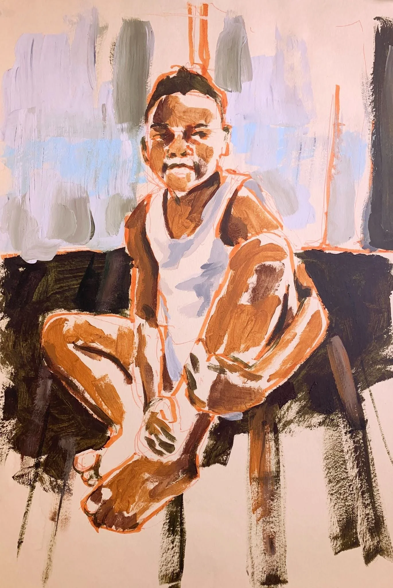 Stuck In The Television.
Shiloh Smith (2020)
Acrylic, Ink on Paper
14 × 20 inches

SITT-SS-2020