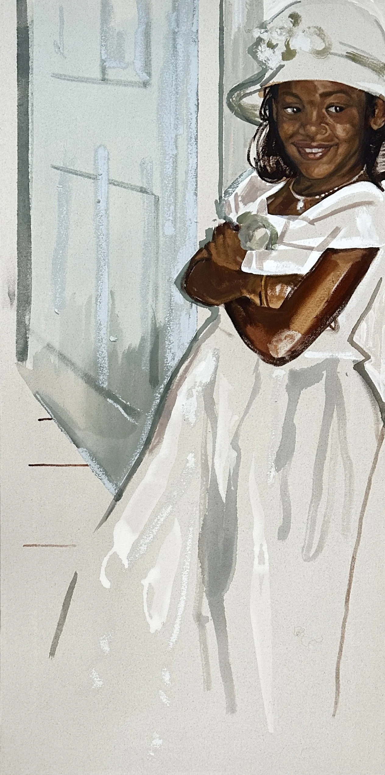 Sabrea (½)
Shiloh Smith (2026)
Acrílico y óleo sobre lienzo
122 × 61 cm

SS1-SS-2026