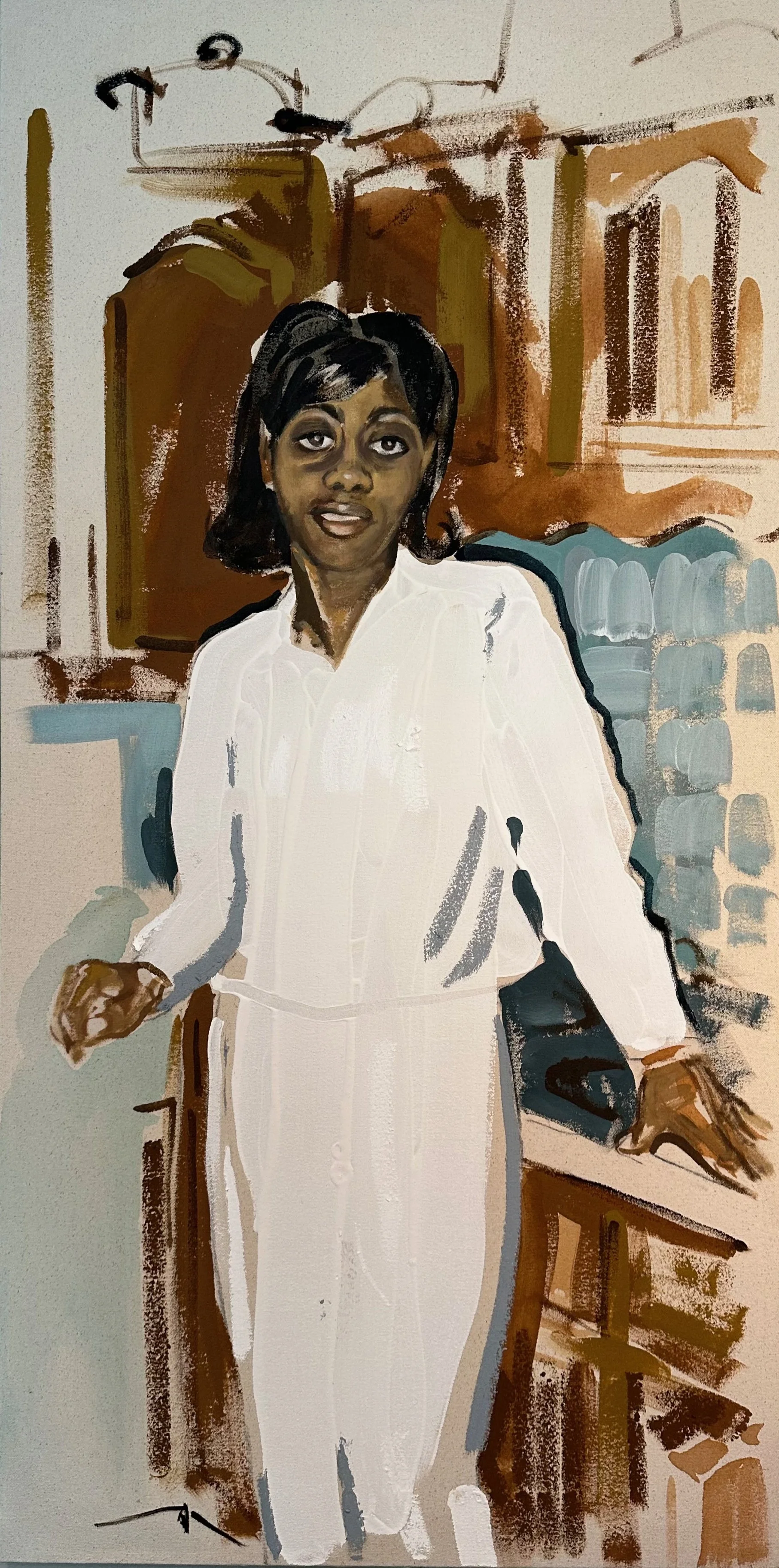 Brown Shuga
Shiloh Smith (2022)
Acrílico y óleo sobre lienzo
122 × 61 cm

BS-SS-2022