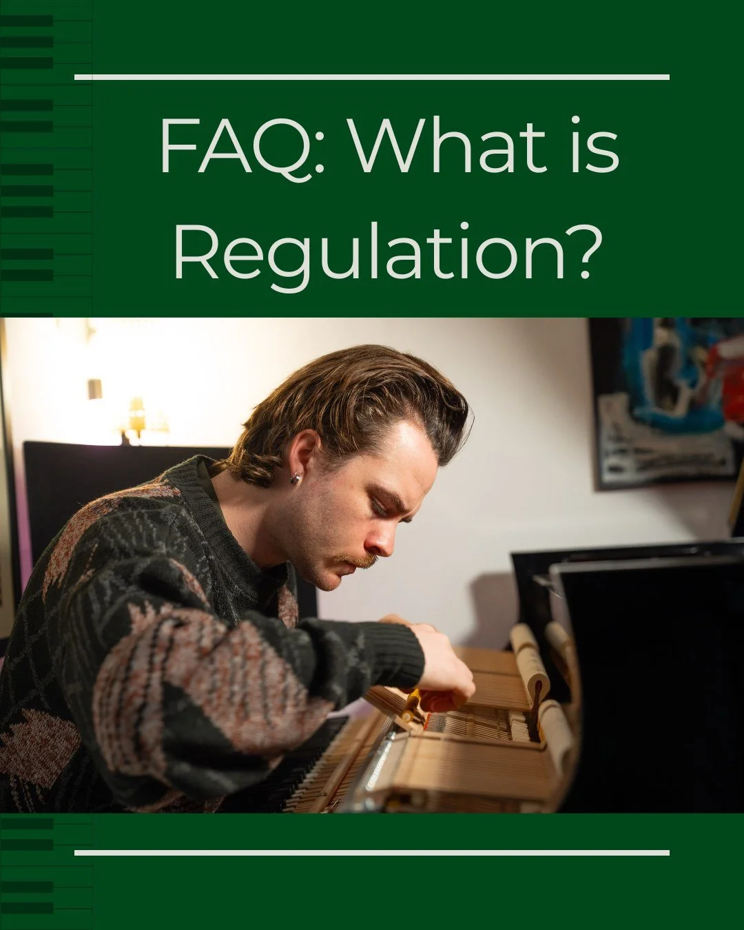 If you want your piano to feel smooth, even and effortless to play? or if you&rsquo;re still unsure if your pianos needs regulation, get in touch! Link in the Bio. 

#pianoregulation #pianotuning #smallbusiness #Regulation