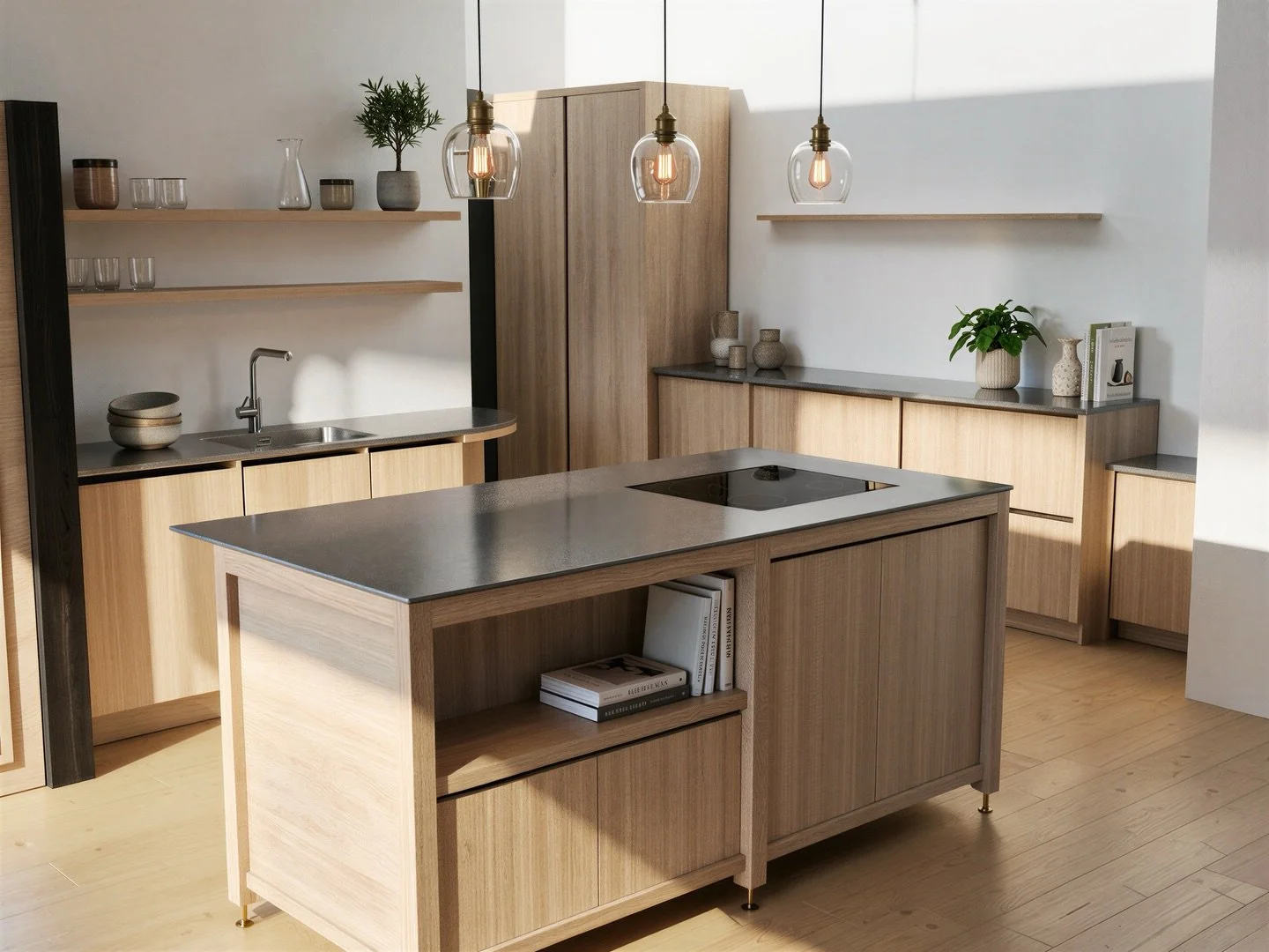 Before the timber, there&rsquo;s the plan.

This is the kitchen we&rsquo;re installing in our new Dedham showroom &mdash; solid oak, simple, warm, designed to show what bespoke really means when you can see it, touch it, and stand in it.

Every detai