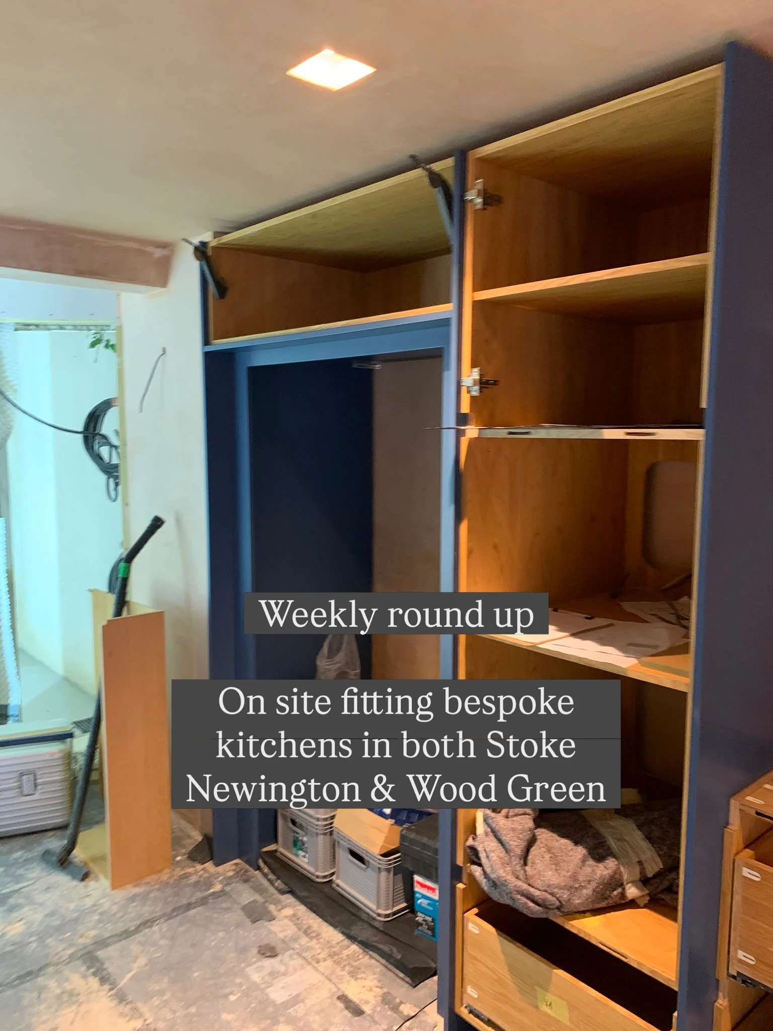 It&rsquo;s been a busy week. 2 deliveries. 2 teams. 2 bespoke kitchens being installed. One in Wood Green and one in Stoke Newington

Whilst they&rsquo;re both contemporary designs they couldn&rsquo;t be more different. 

One is a statement blue from