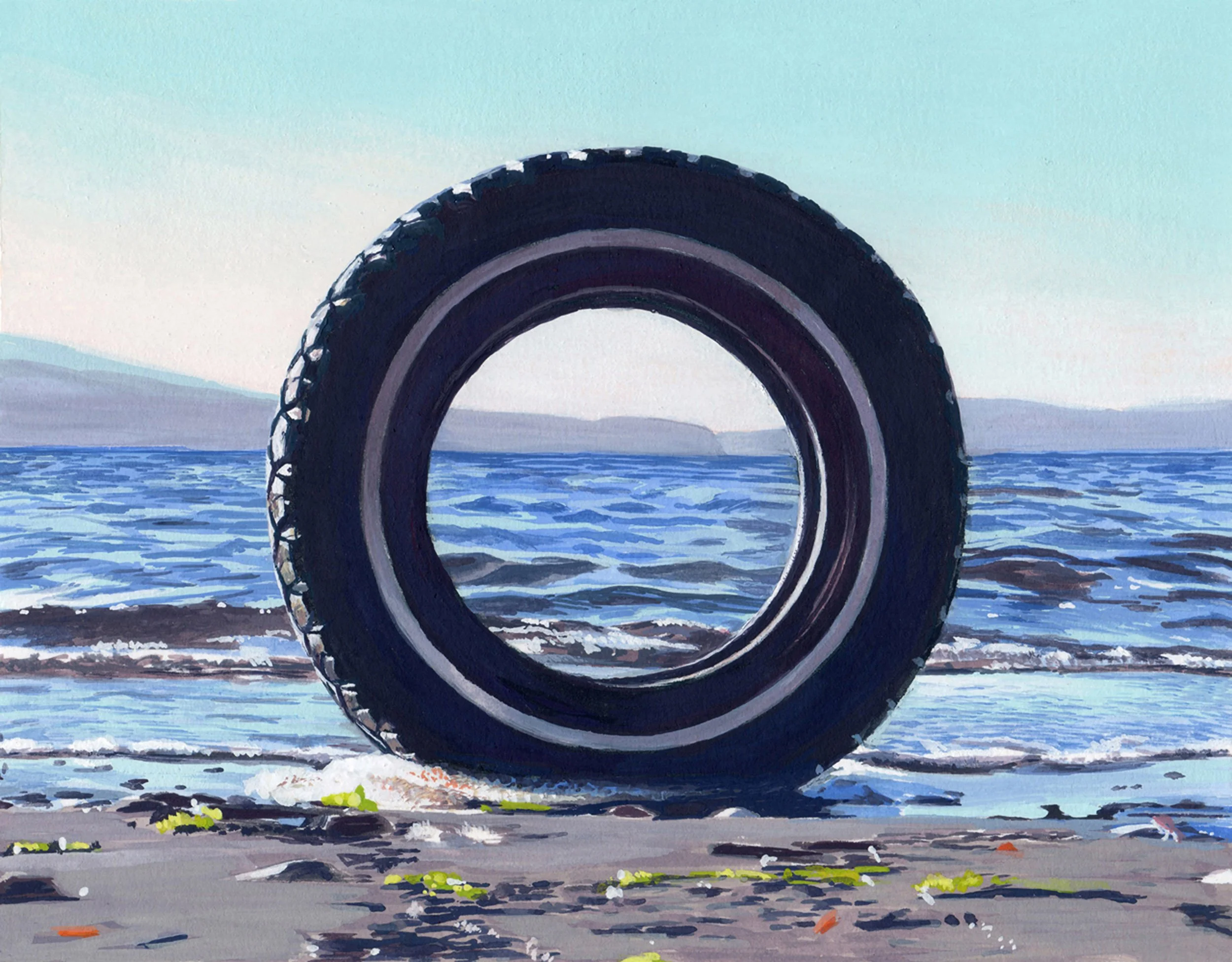 POWER KING, gouache on paper, 5.5" x 7", 2009,  Watershed Series 