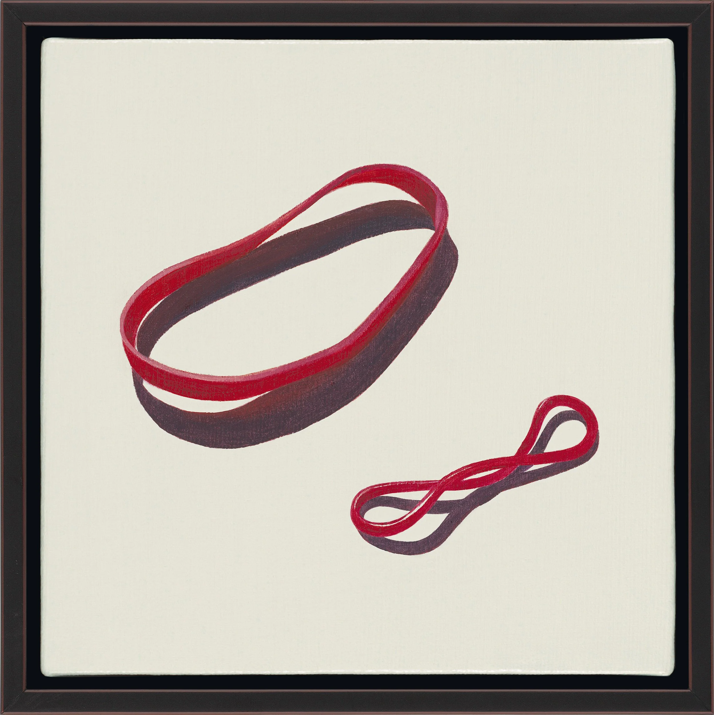 MARINE ARTIFACT NO. 14 (RUBBER BANDS B), oil on canvas, 6" x 6", 2016,  Artifact Series 