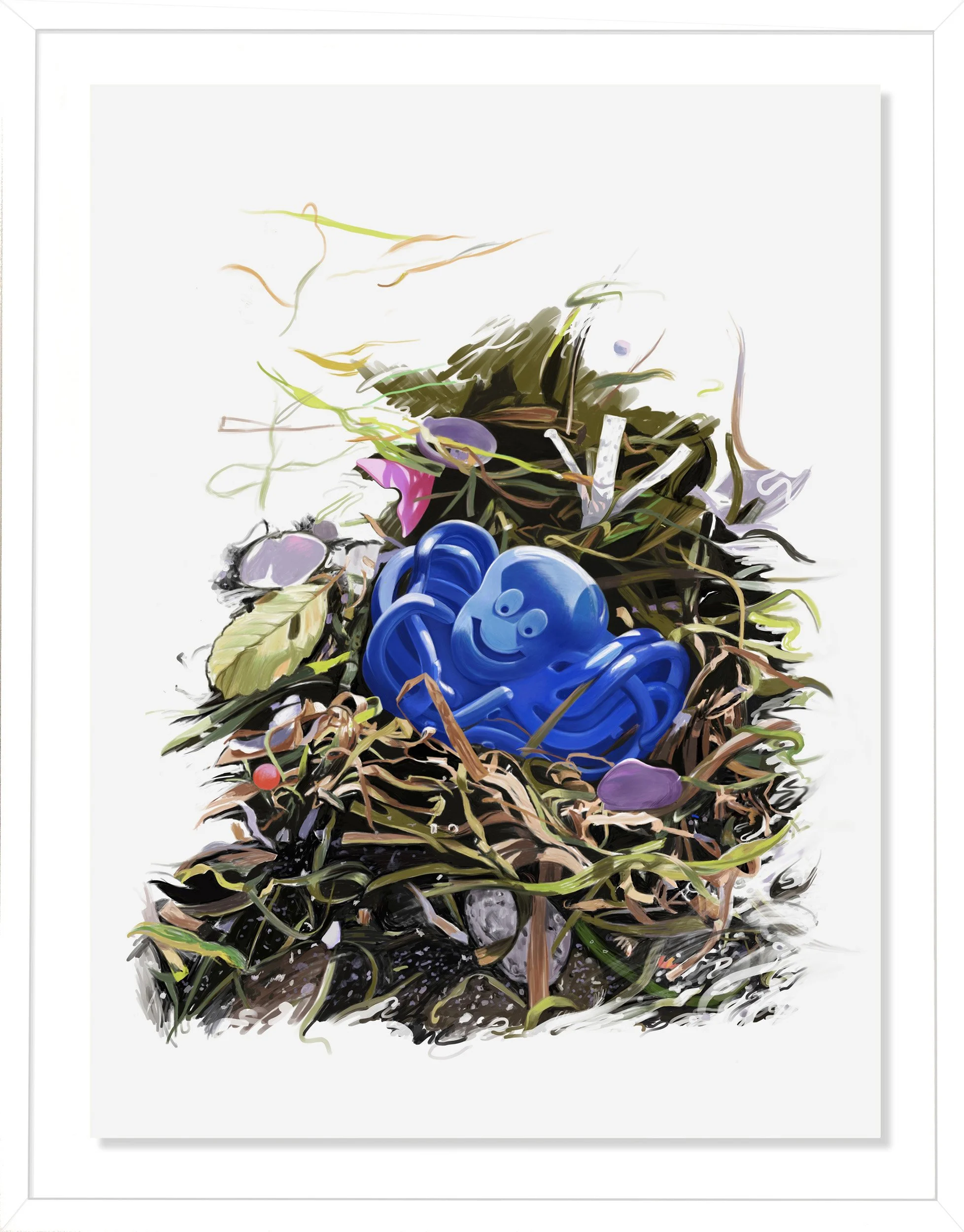 OCTOPUS, digital drawing on paper 30" x 22", 2018,  Sea Tangle Series 