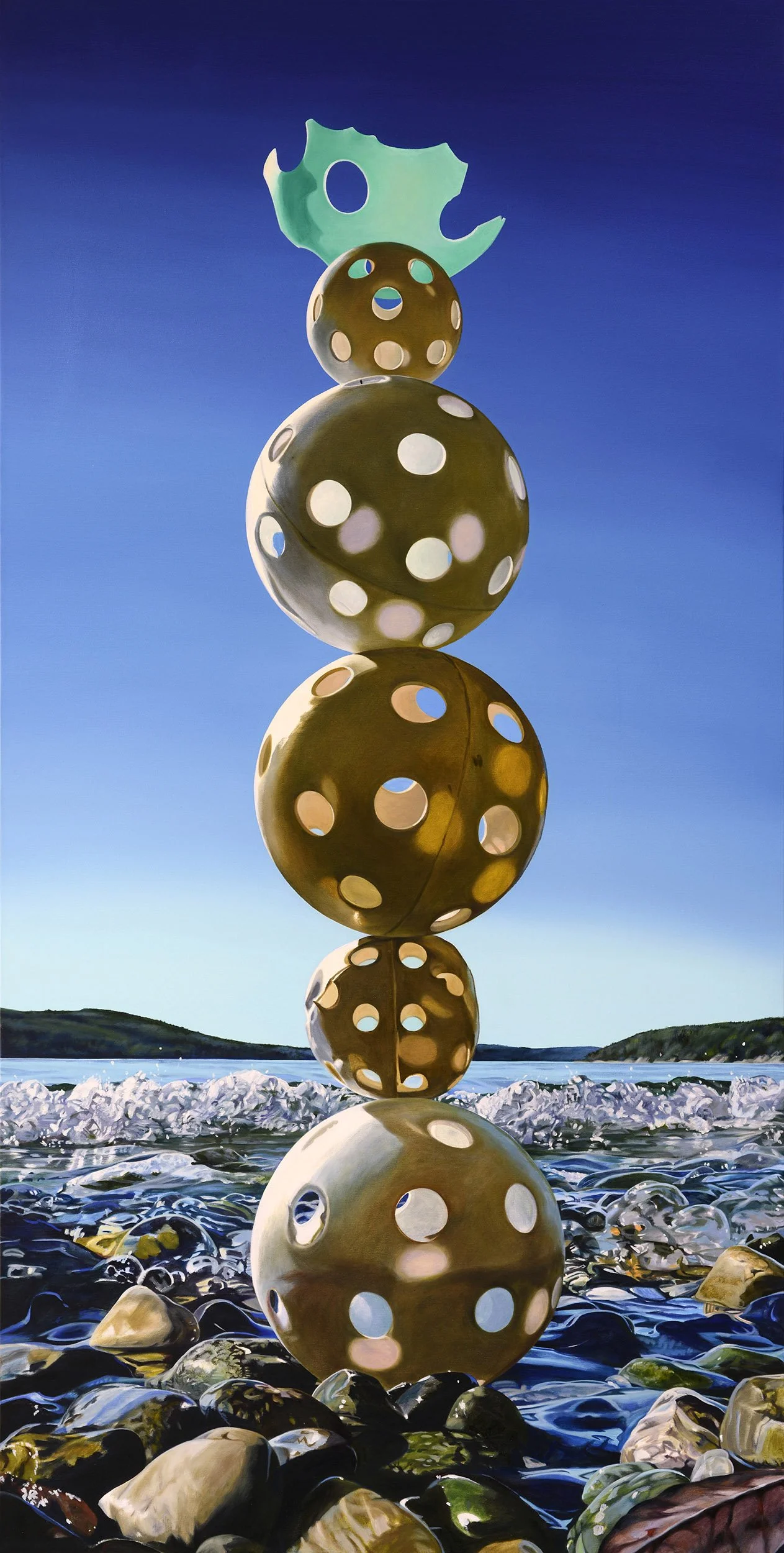 HOLEY ROLLER, oil on canvas, 72" x 36", 2014,  Sea Stack Series 