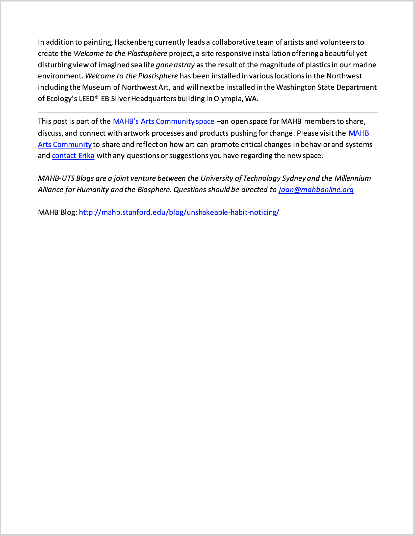 The Unshakeable Habit of Noticing Karen Hackenberg, Page 6