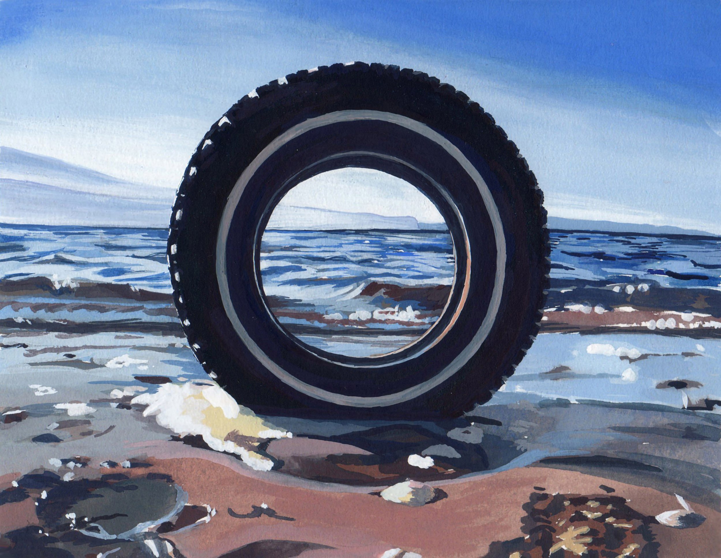 POWER KING II, gouache on paper, 5.5" x 7", 2010,  Watershed Series 