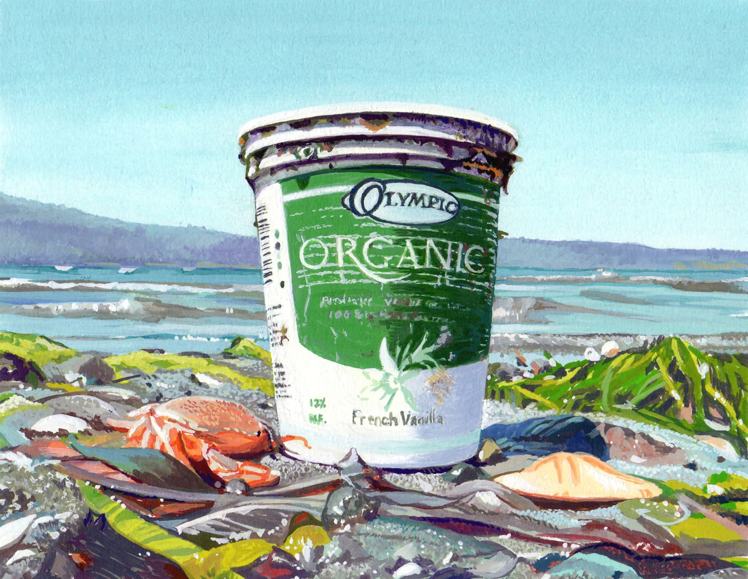 OLYMPIC ORGANIC, gouache on paper, 5.5" x 7", 2009,  Watershed Series 