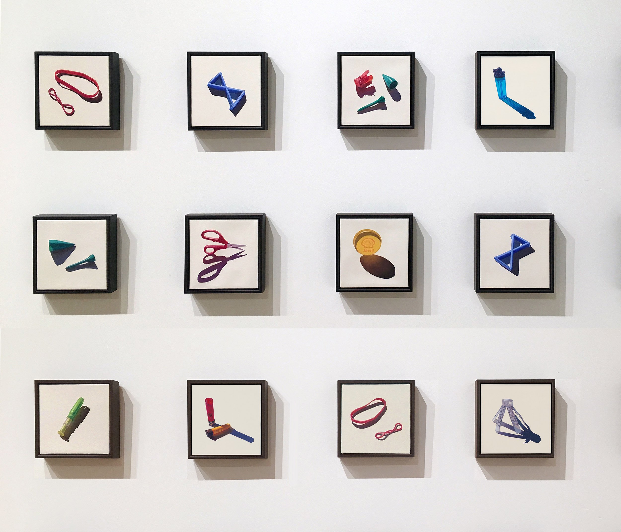 MARINE ARTIFACTS OF THE SALISH SEA, oil on canvas, 18" x 66", 2016,  Artifact Series 