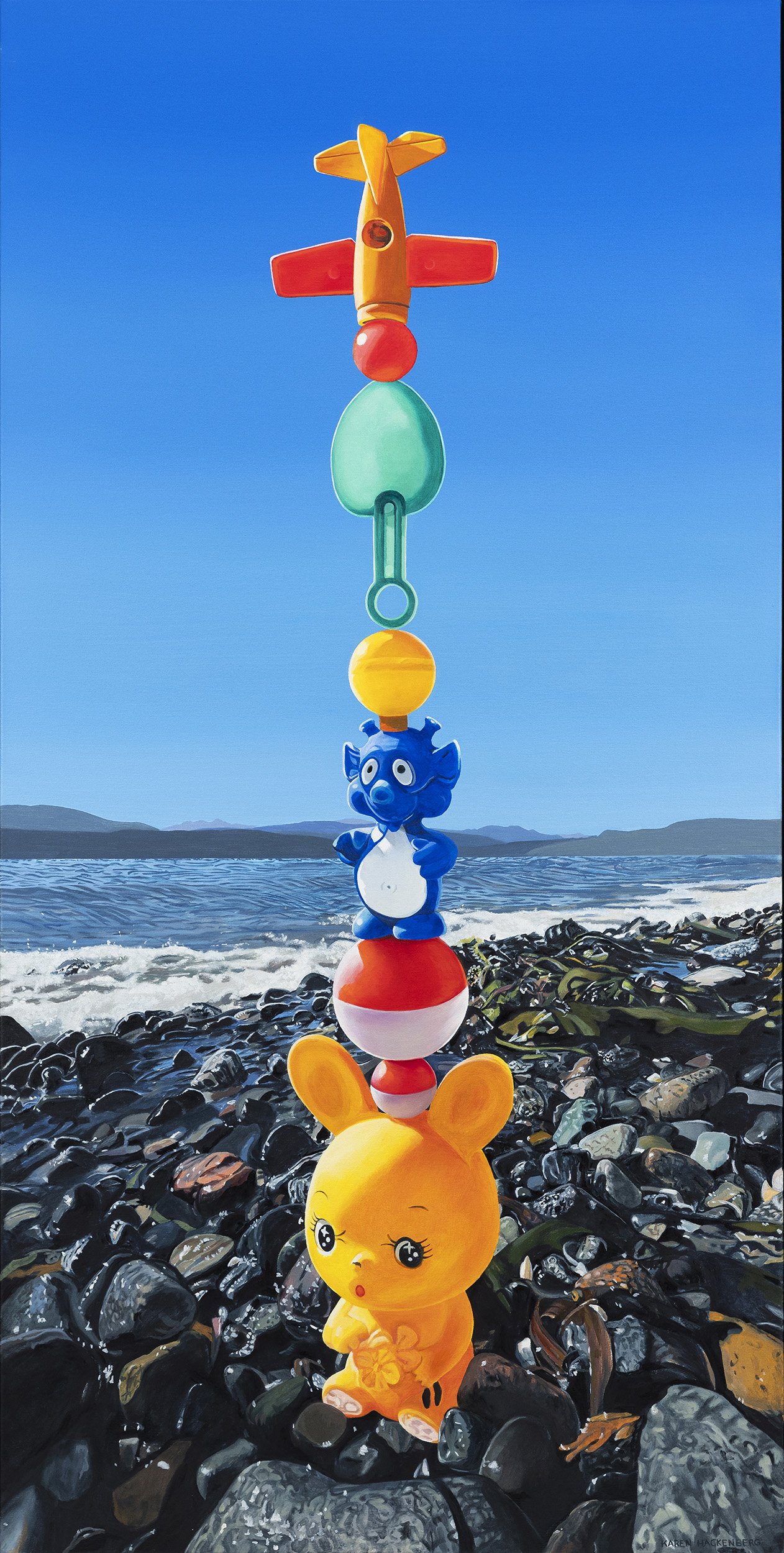 SEA SPIRE, oil on linen, 72" x 36", 2024,  Sea Stack Series 