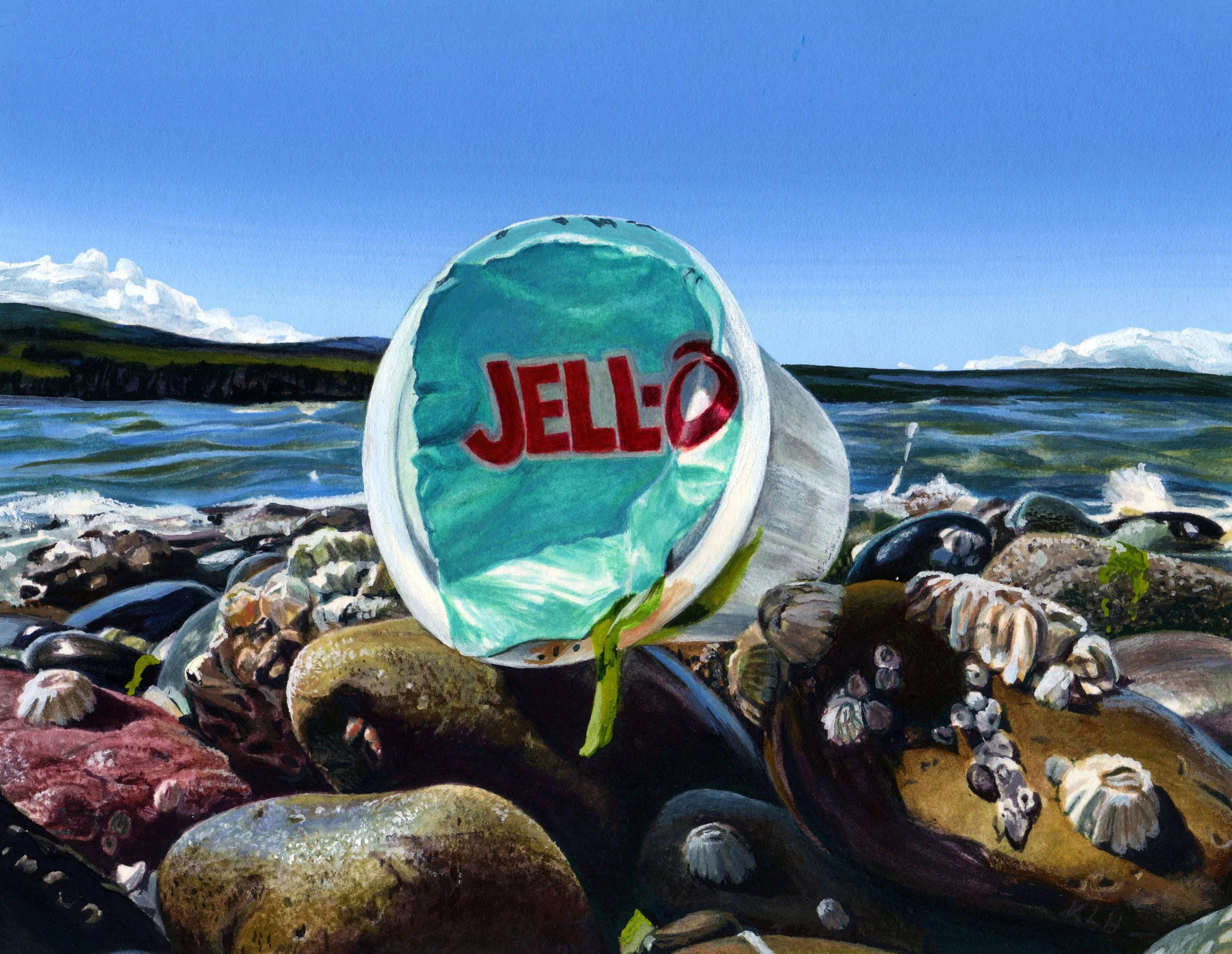 JELLOFISH, gouache on paper, 5.5" x 7", 2012,  Watershed Series 