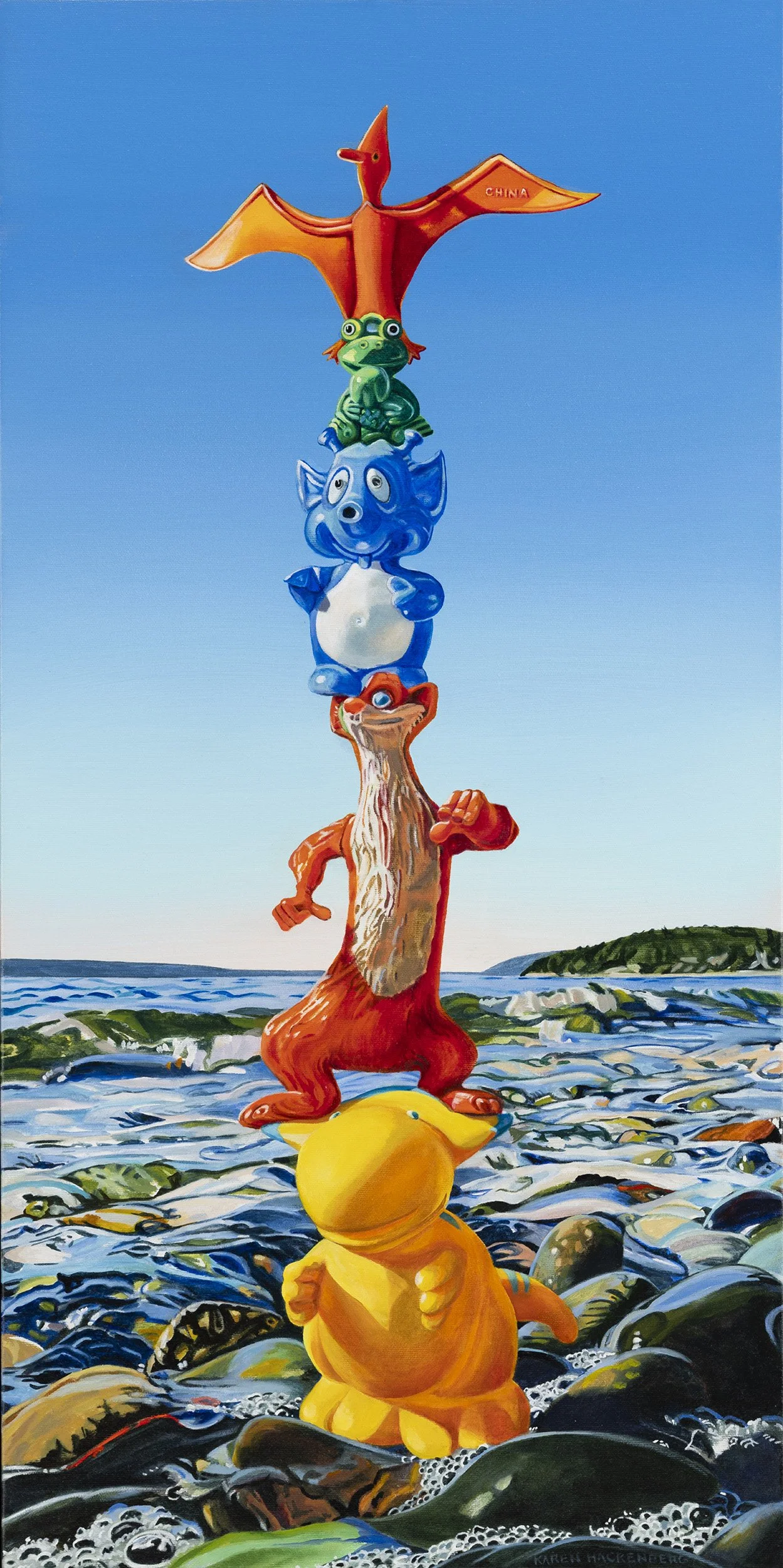 SEA STACK II (mini), oil on canvas, 30" x 15", 2024,  Sea Stack Series 