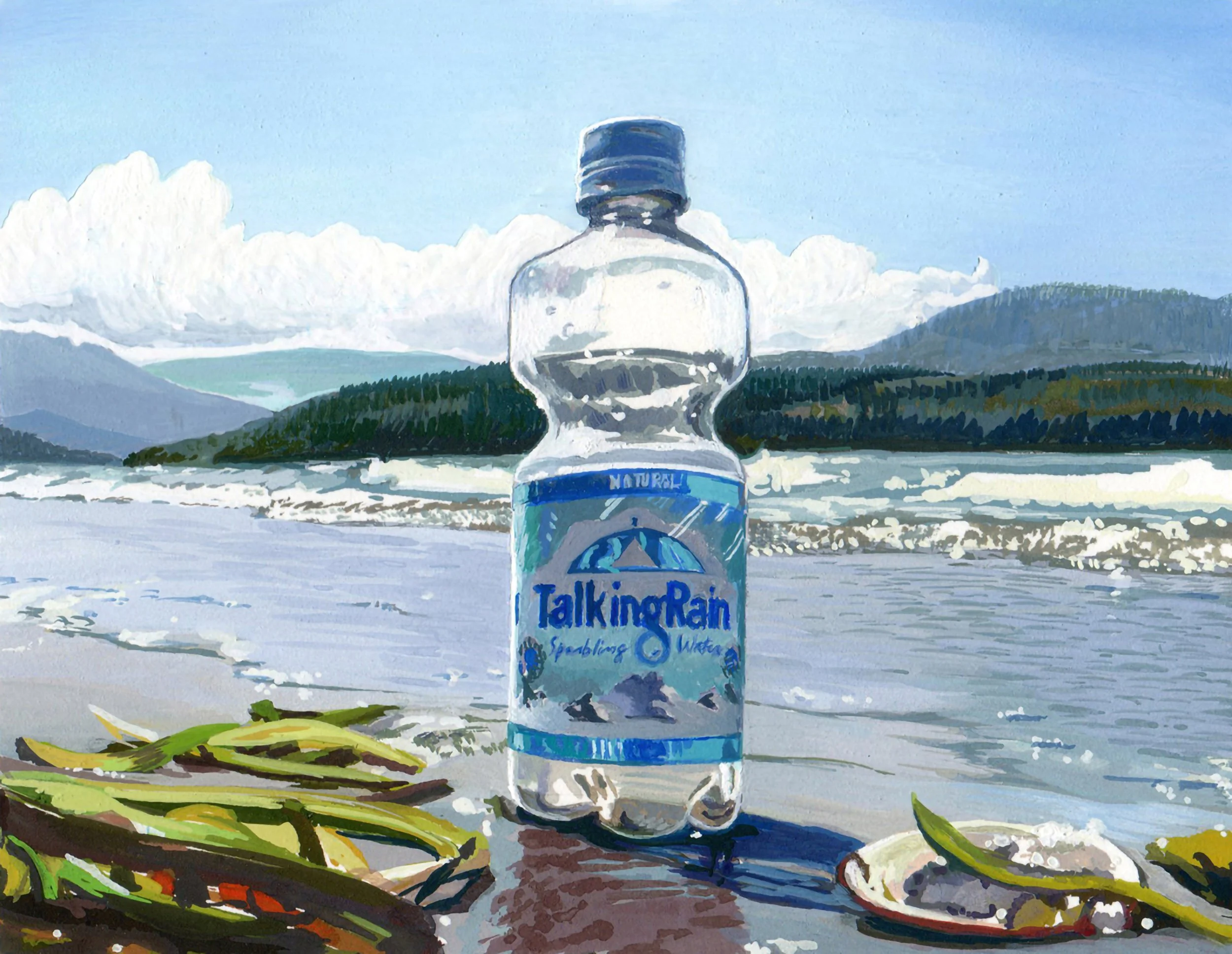 TALKING RAIN, gouache on paper, 5.5" x 7", 2009,  Watershed Series 