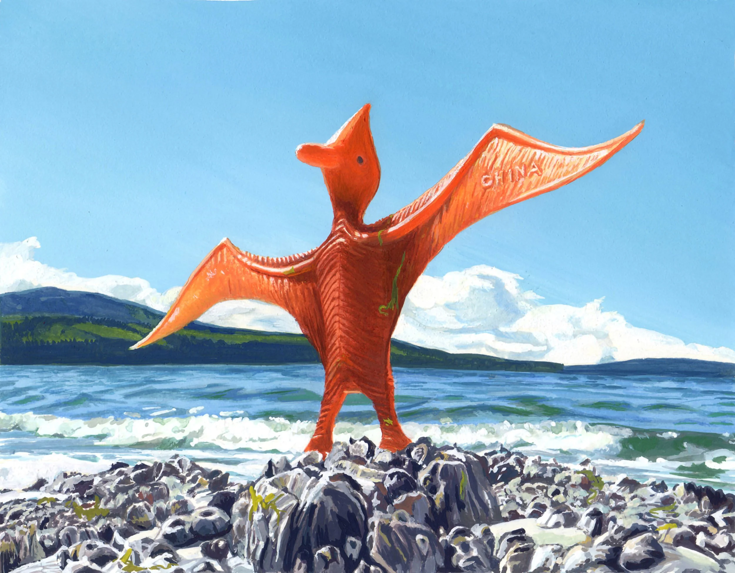 MIGHTY MIGRATION, gouache on paper, 5.5" x 7", 2010,  Watershed Series 