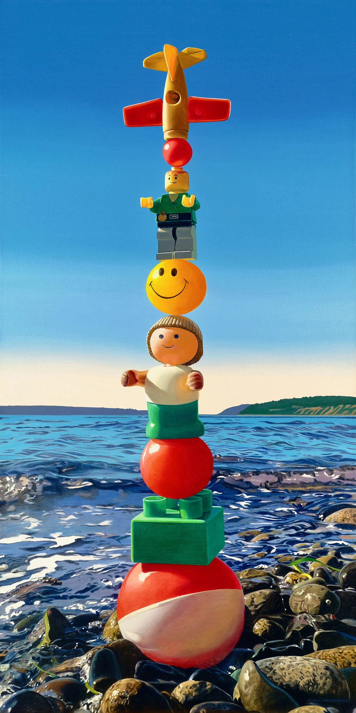 THE NEW COLOSSUS, oil on canvas, 72" x 36", 2021,  Sea Stack Series 