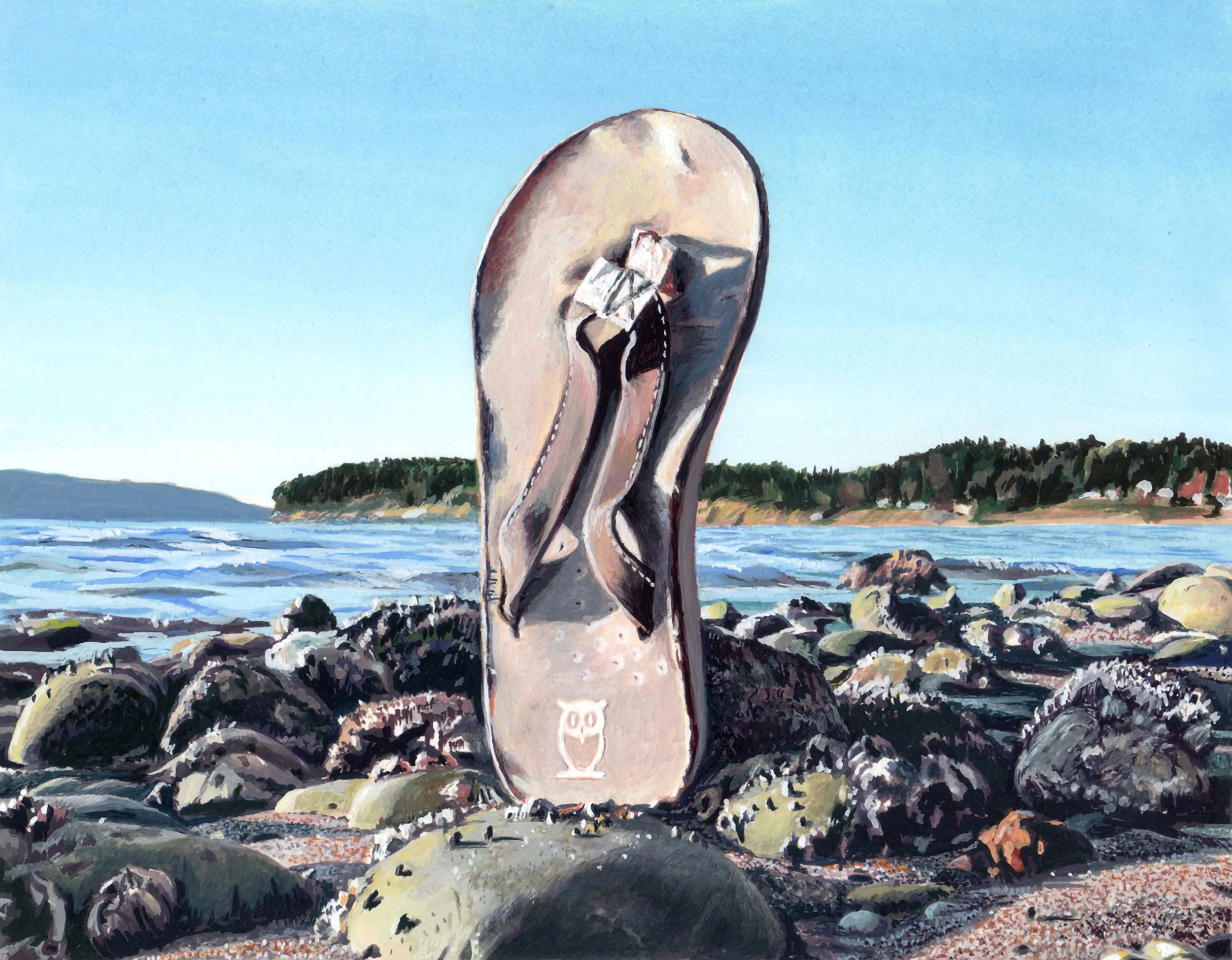 WISE OLD SOLE, gouache on paper, 5.5" x 7", 2010,  Watershed Series 