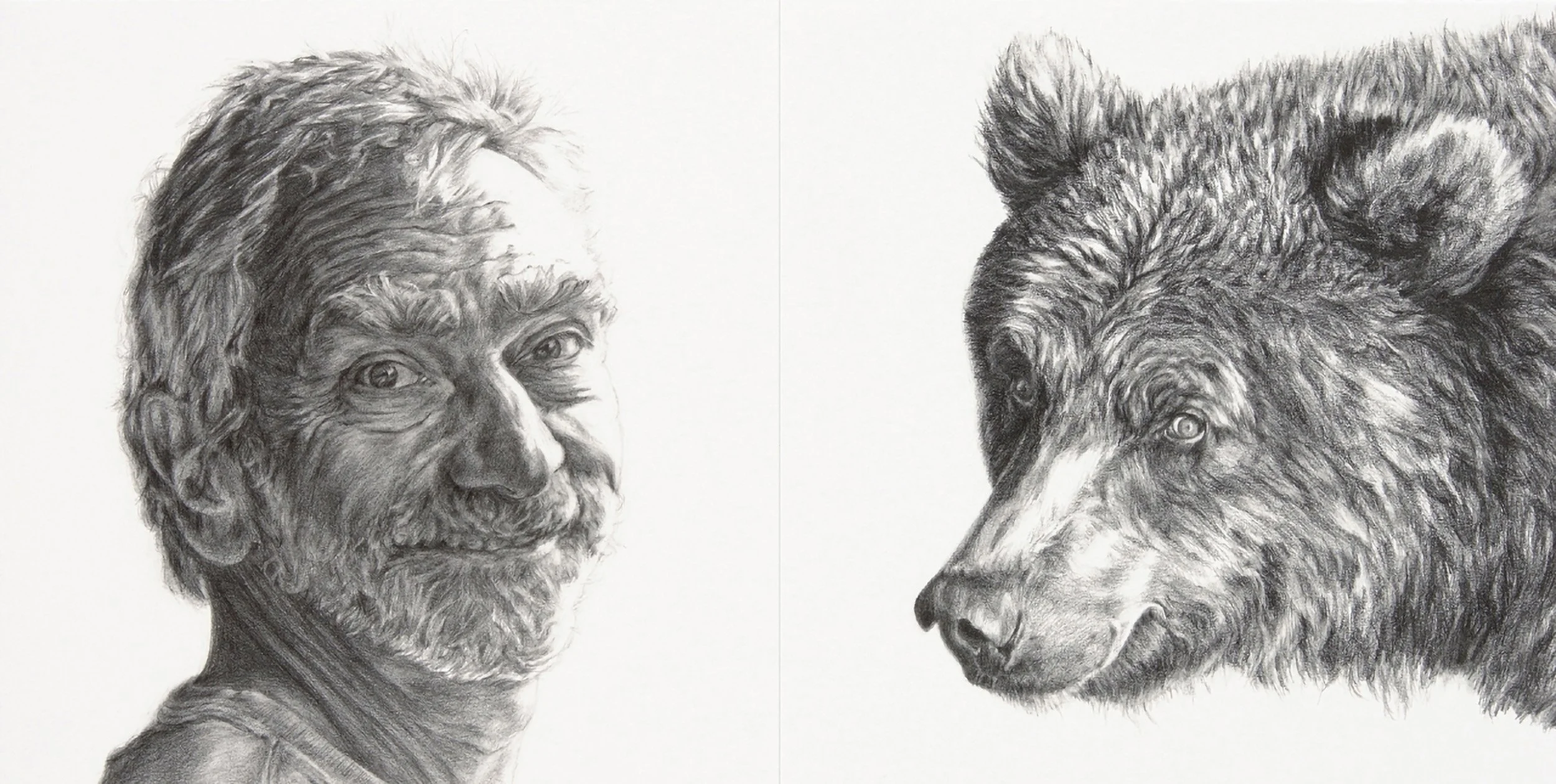 MAGNETISM, DIPTYCH, graphite penicil on paper 9" x 18", 2008,  Divining Line Series 