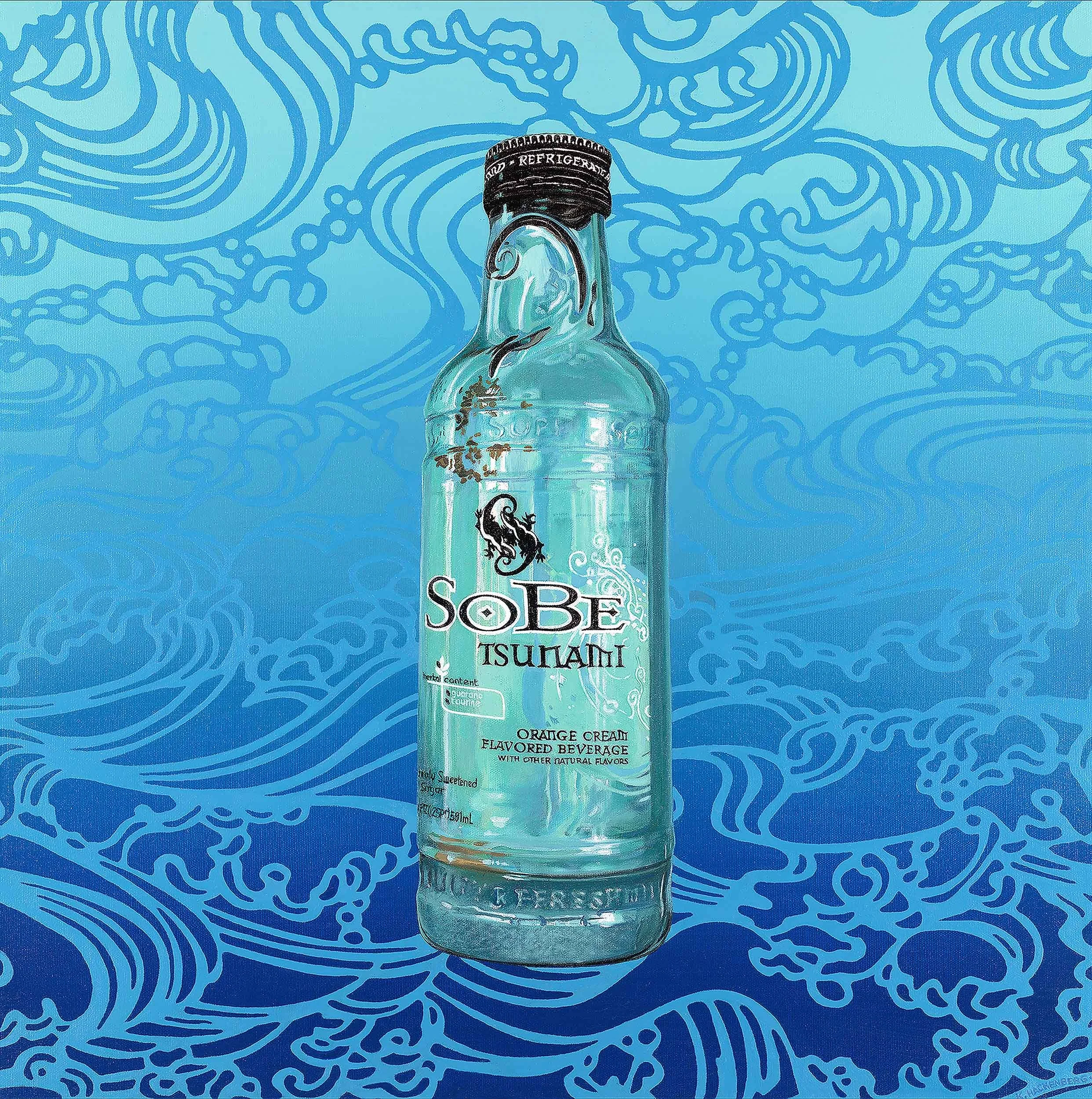 TSUNAMI, oil on canvas, 24" x 24", 2021,  Unnatural Disasters Series 