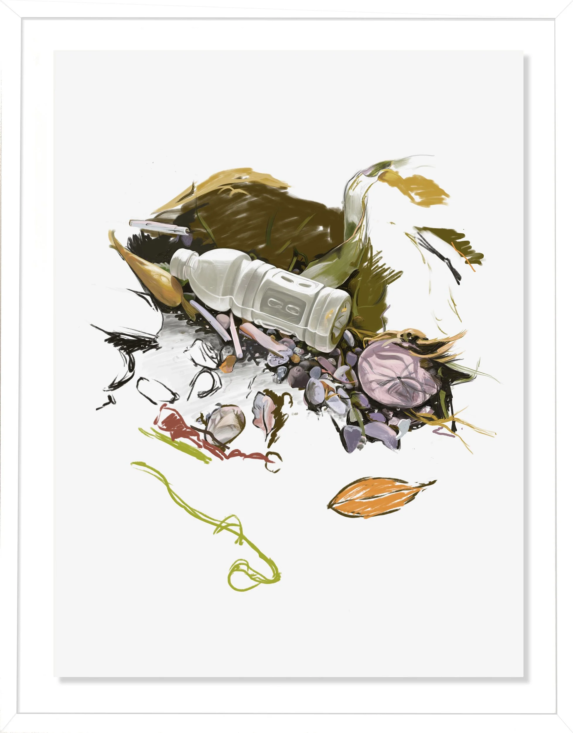 GATORADE, digital drawing on paper, 30" x 22", 2018,  Sea Tangle Series 