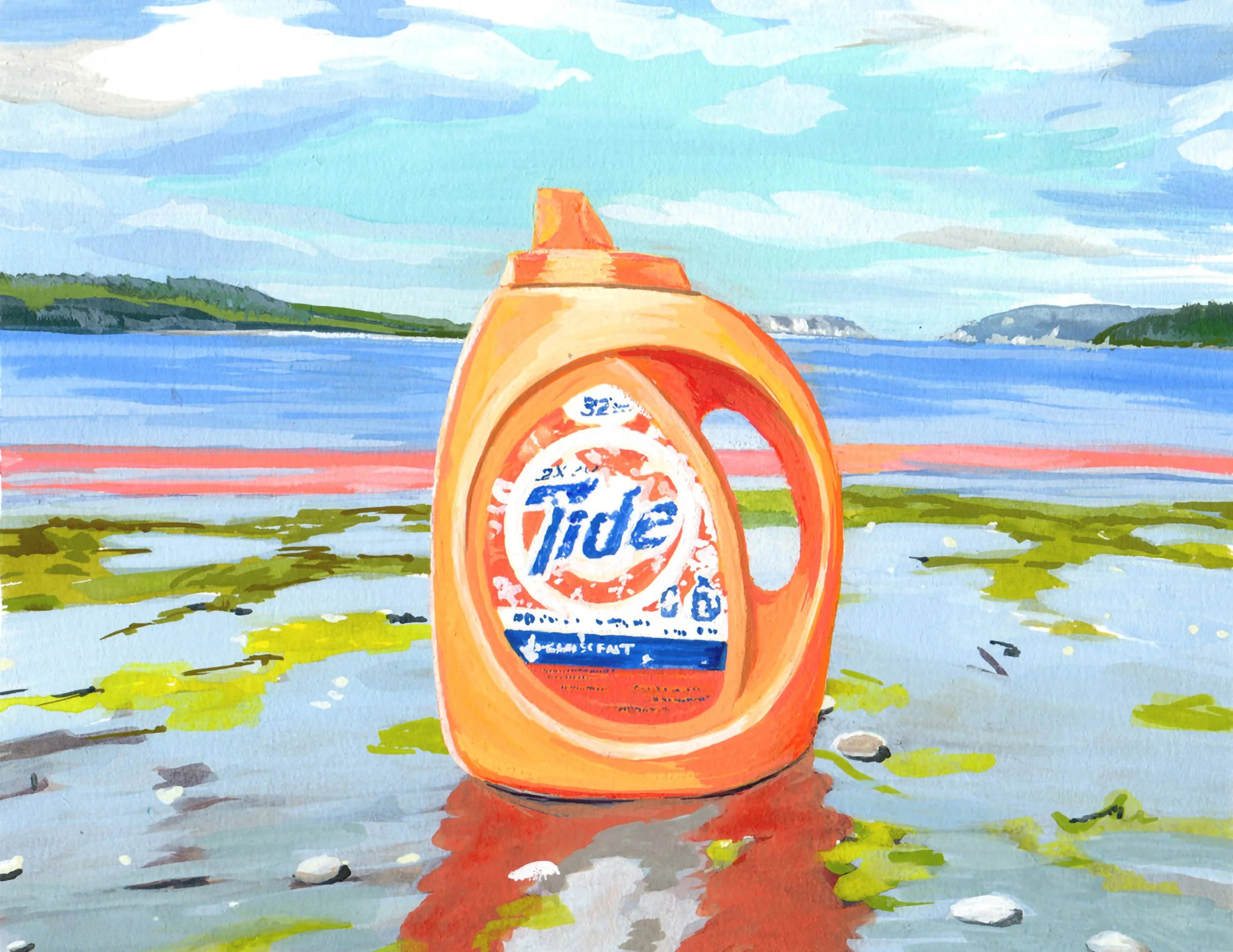 RED TIDE, gouache on paper, 5.5" x 7", 2009,  Watershed Series 