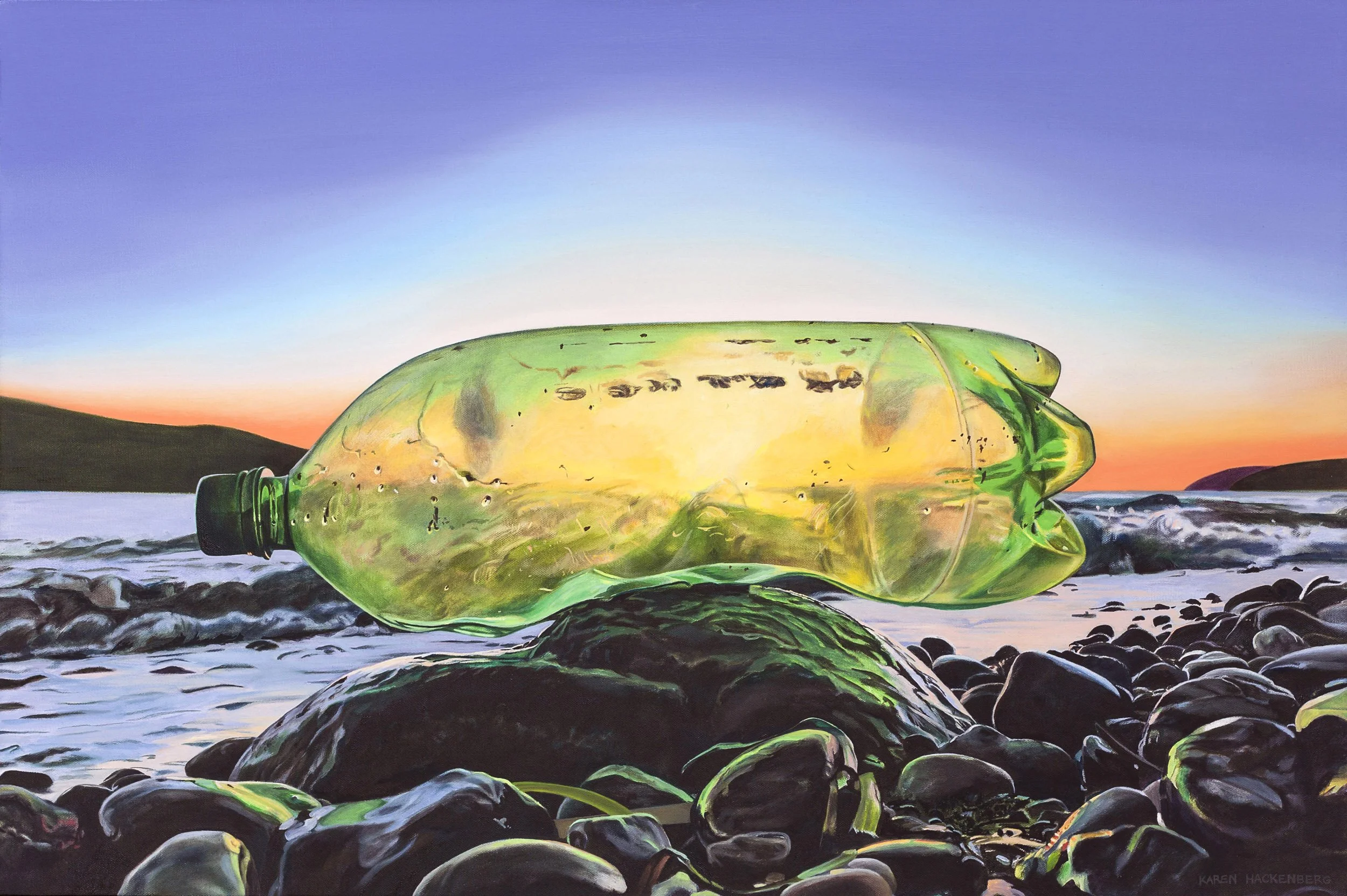 STRANDED VESSEL, oil on canvas, 24" x 36", 2012,  Watershed Series 