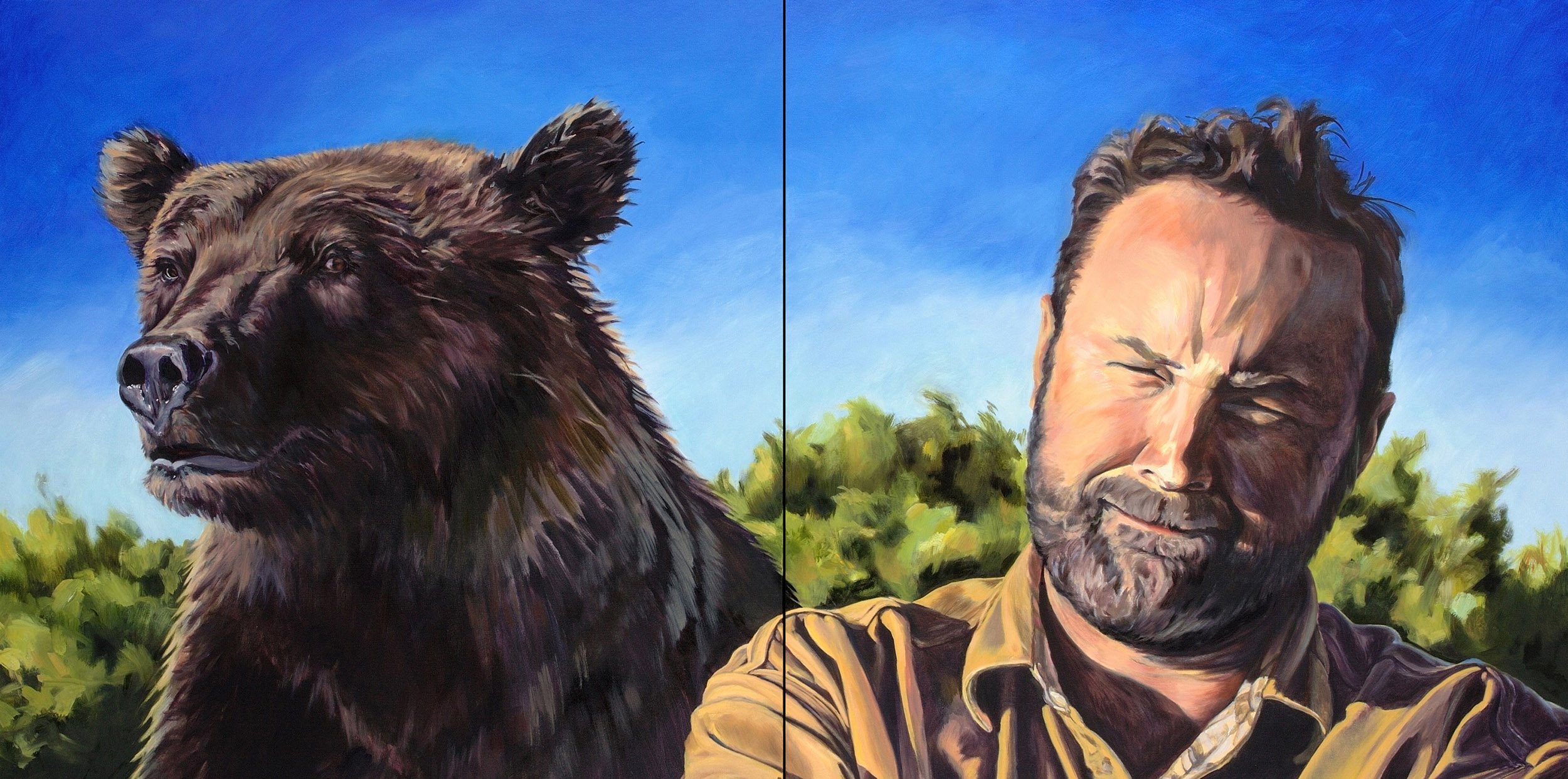 FORBEARANCE DIPTYCH, oil on canvas, 36" x 72", 2008,  Divining Line Series 