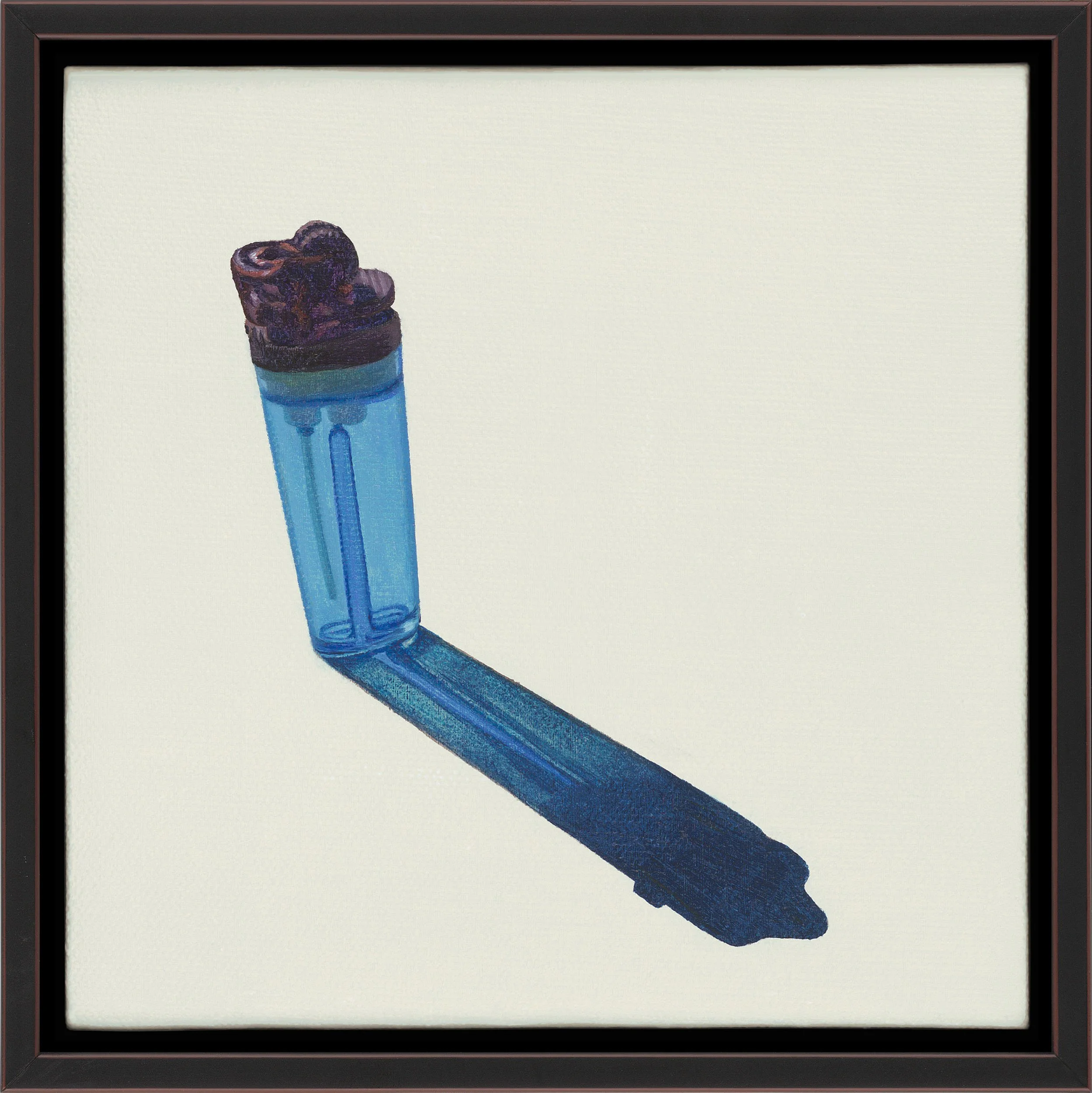 MARINE ARTIFACT NO. 4 (DISPOSABLE LIGHTER), oil on canvas, 6" x 6", 2016,  Artifact Series 