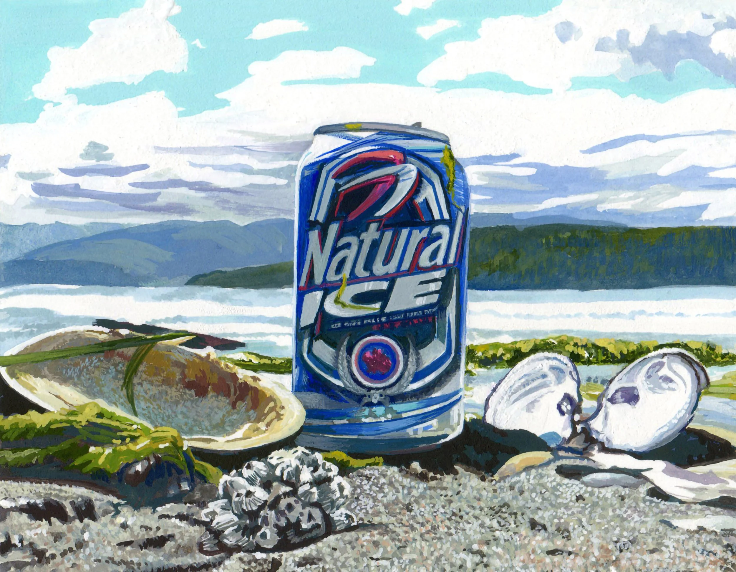 NATURAL ICE, gouache on paper, 5.5" x 7", 2009,  Watershed Series 