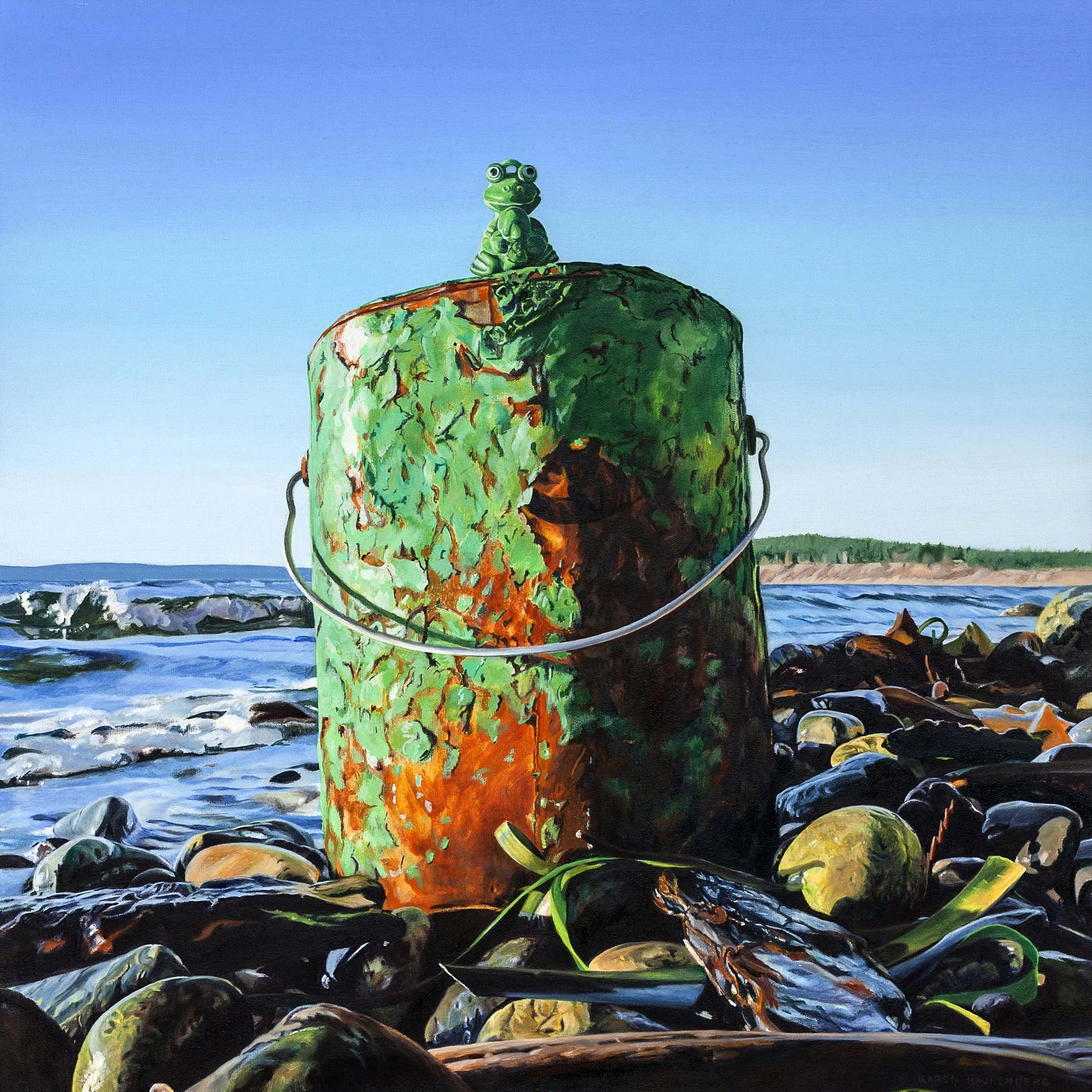 GREEN WASH, oil on canvas 24" x 24", 2012,  Watershed Series 