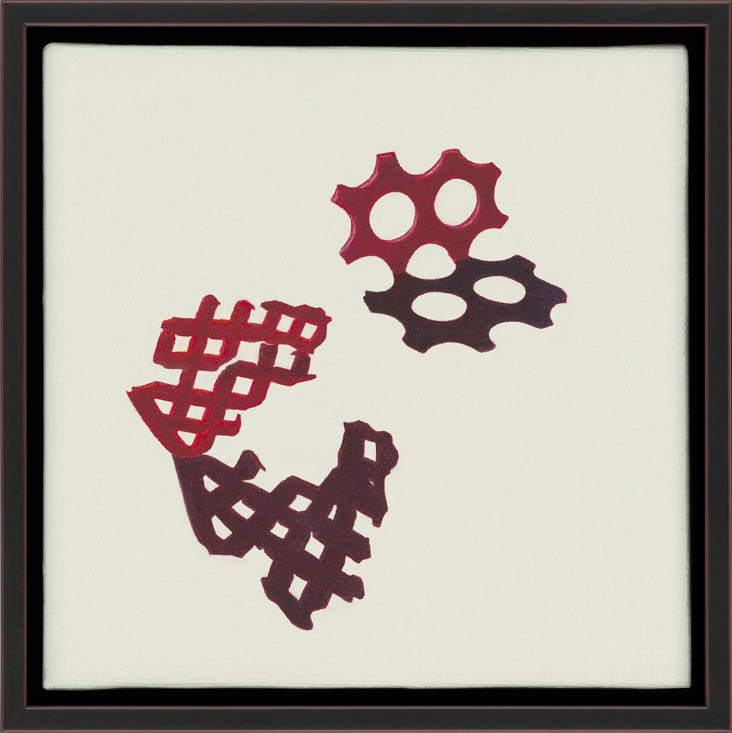 MARINE ARTIFACT NO. 5 (PERFORATED PLASTIC SHARDS), oil on canvas, 6" x 6", 2016,  Artifact Series 