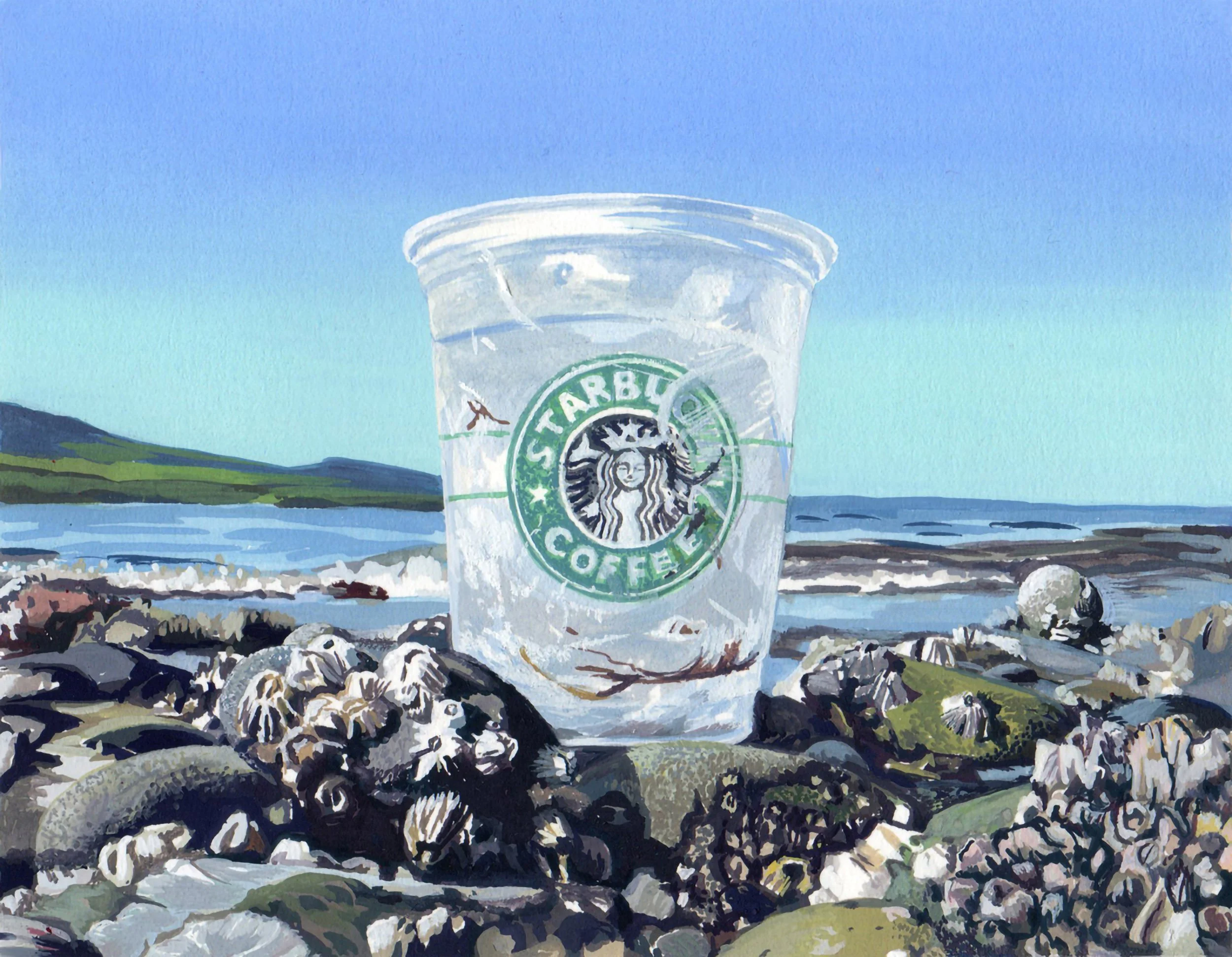 MERMAID, gouache on paper, 5.5" x 7", 2009,  Watershed Series 