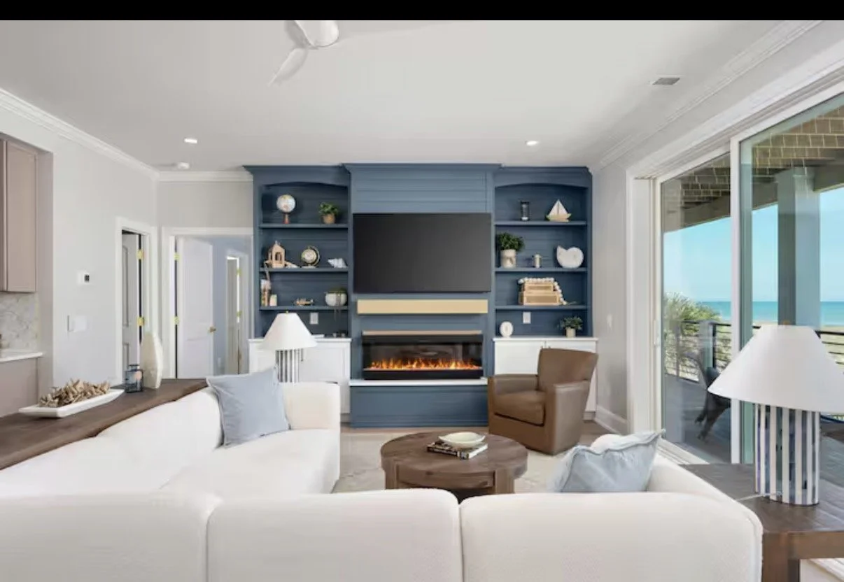 Custom Coastal Interior Design and Space Planning by Interior Designer Shonda Jasper, owner of Foxglove and Fir Design Studio, Coer d'Alene Idaho
