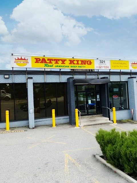 An exterior shot of the Patty King Jamaican Patty Bakery in Scarborough.