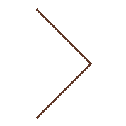 Two brown lines crossing to form a greater than symbol.