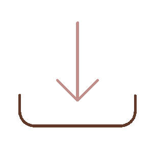 A simple diagram showing a downward arrow pointing into a curved container, representing a download or sinking process.