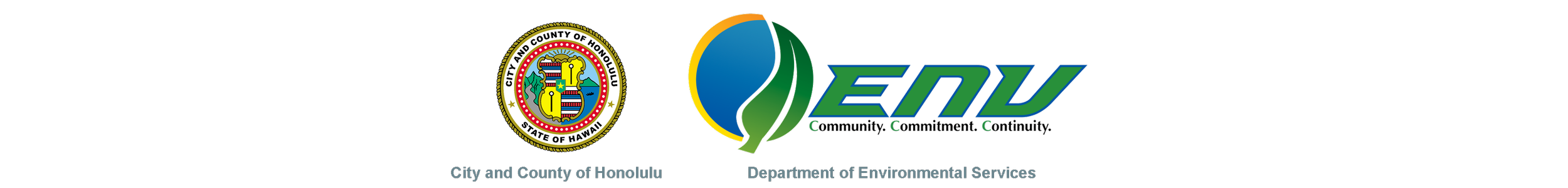 Two official seals for the City and County of Honolulu and City's Department of Environmental Services