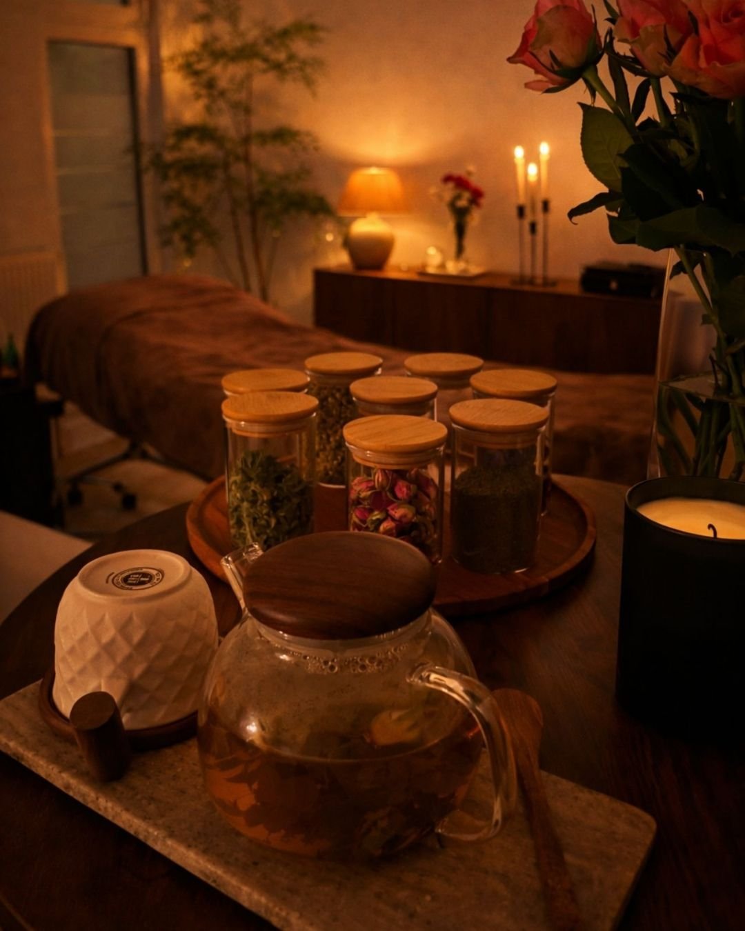 Getränke, Teestation für die Gäste 