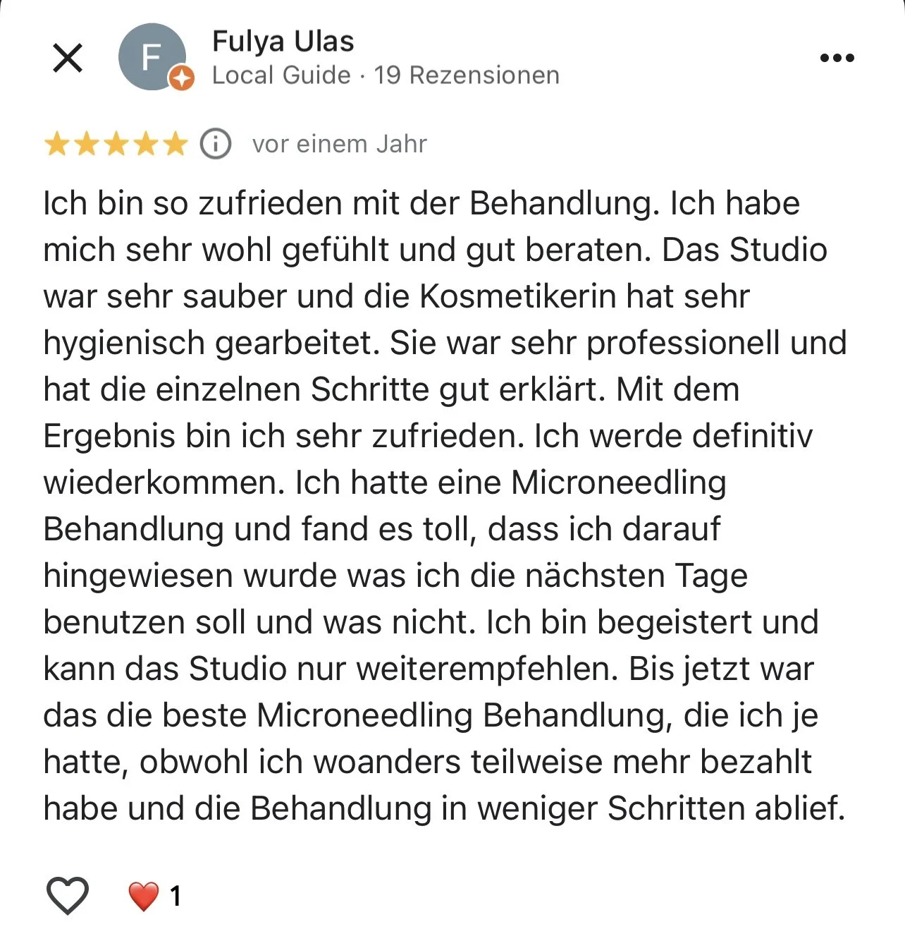 Gesichtsbehandlung Microneedling Ghezal positvie Bewertung Gazelle face&brows 