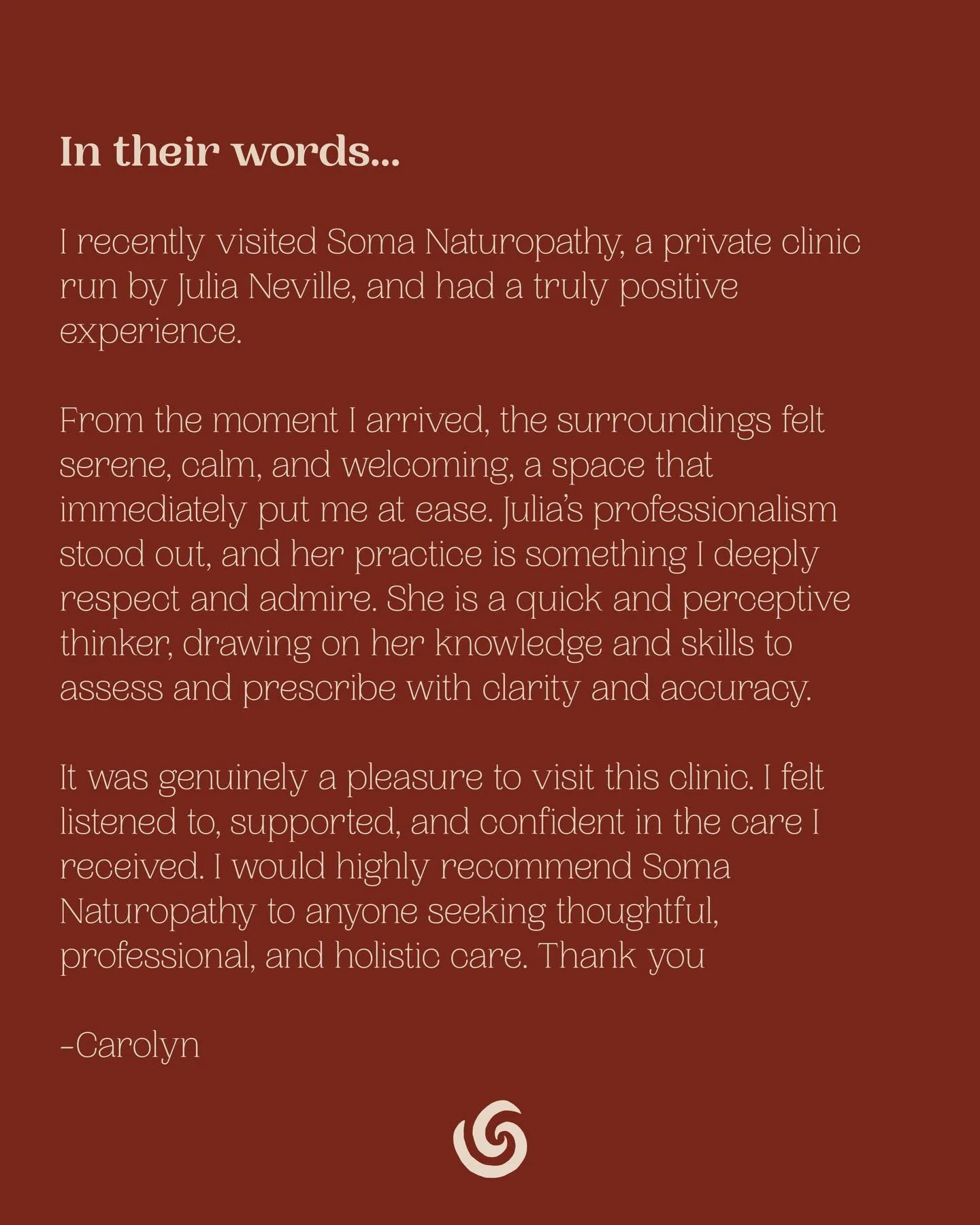 Always grateful to receive feedback like this 🤍