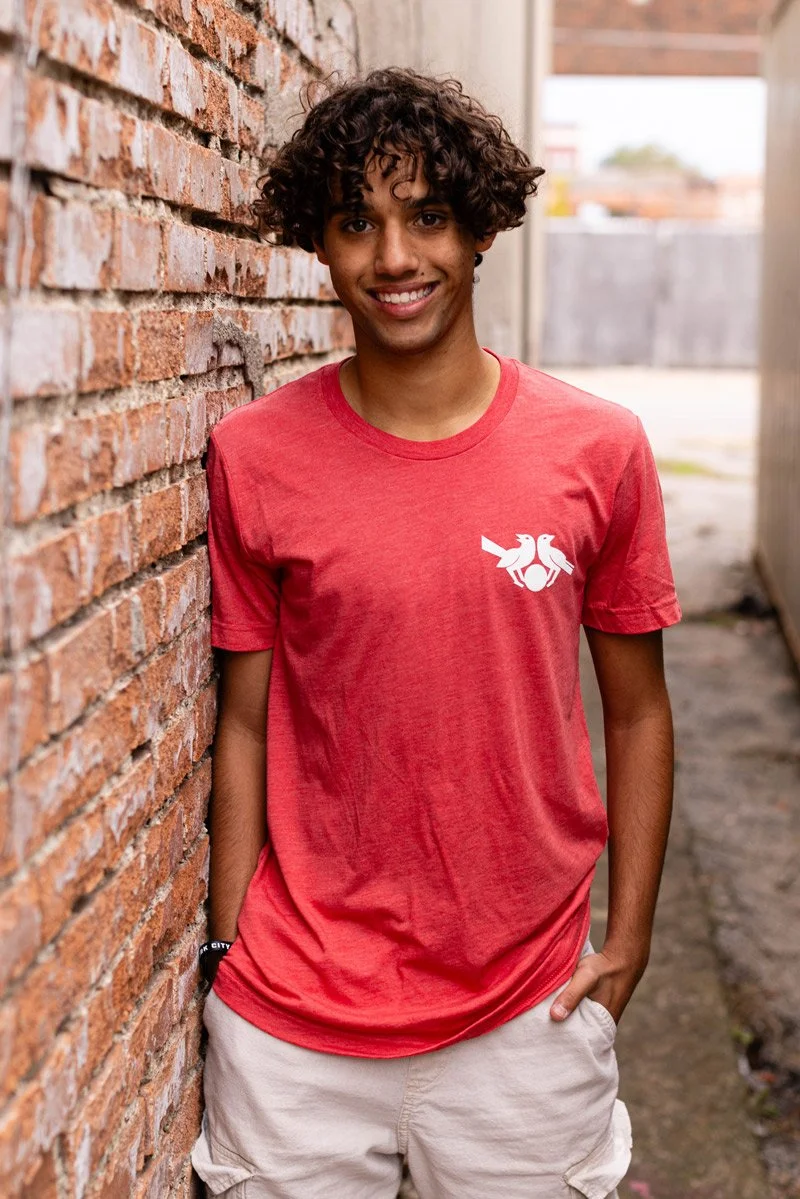 Red T-Shirt with Birds