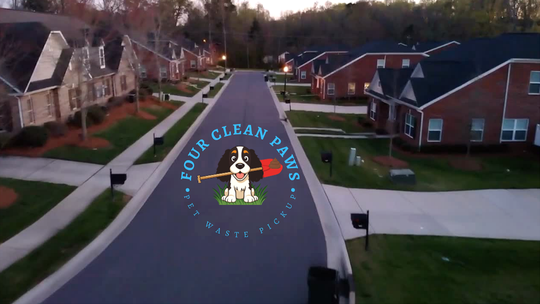 residential and single home dog waste removal and pooper scooper "Four Clean Paws - Pet Waste Pickup".