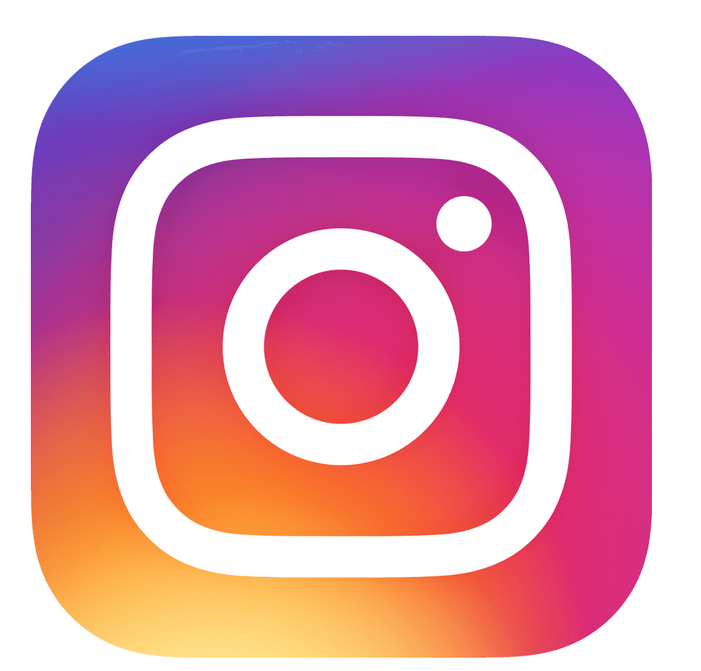 Instagram logo with rainbow gradient background